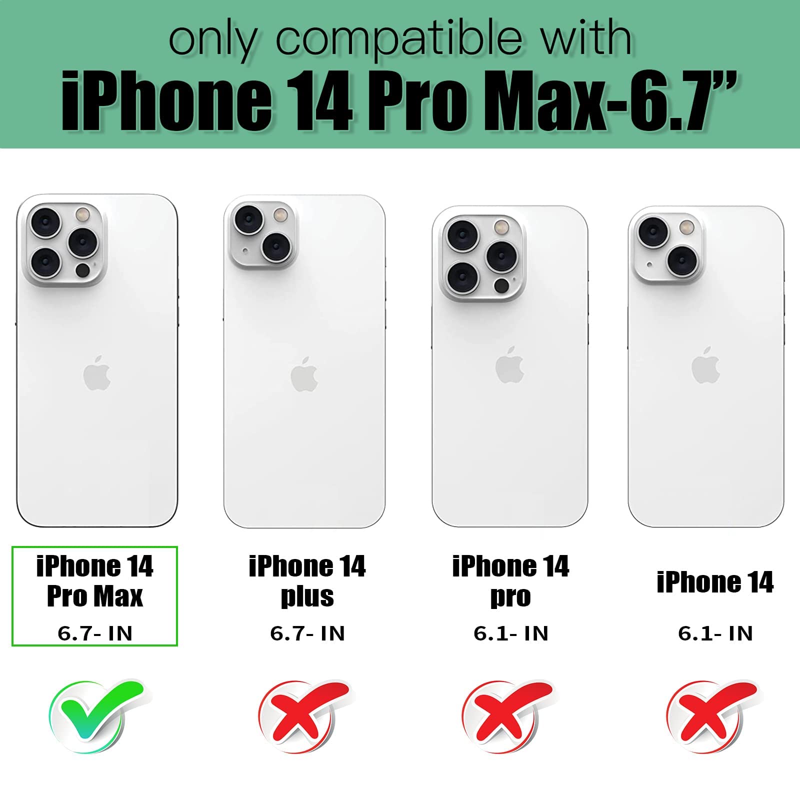 TOOVREN iPhone 14 Pro Max Wallet Case iPhone 14 Pro Max Case with Card Holder Phone Lanyard PU Leather iPhone 14 Pro Max Case with Stand iPhone 14 Pro Max Case for Women & Men 6.7 Inch Black