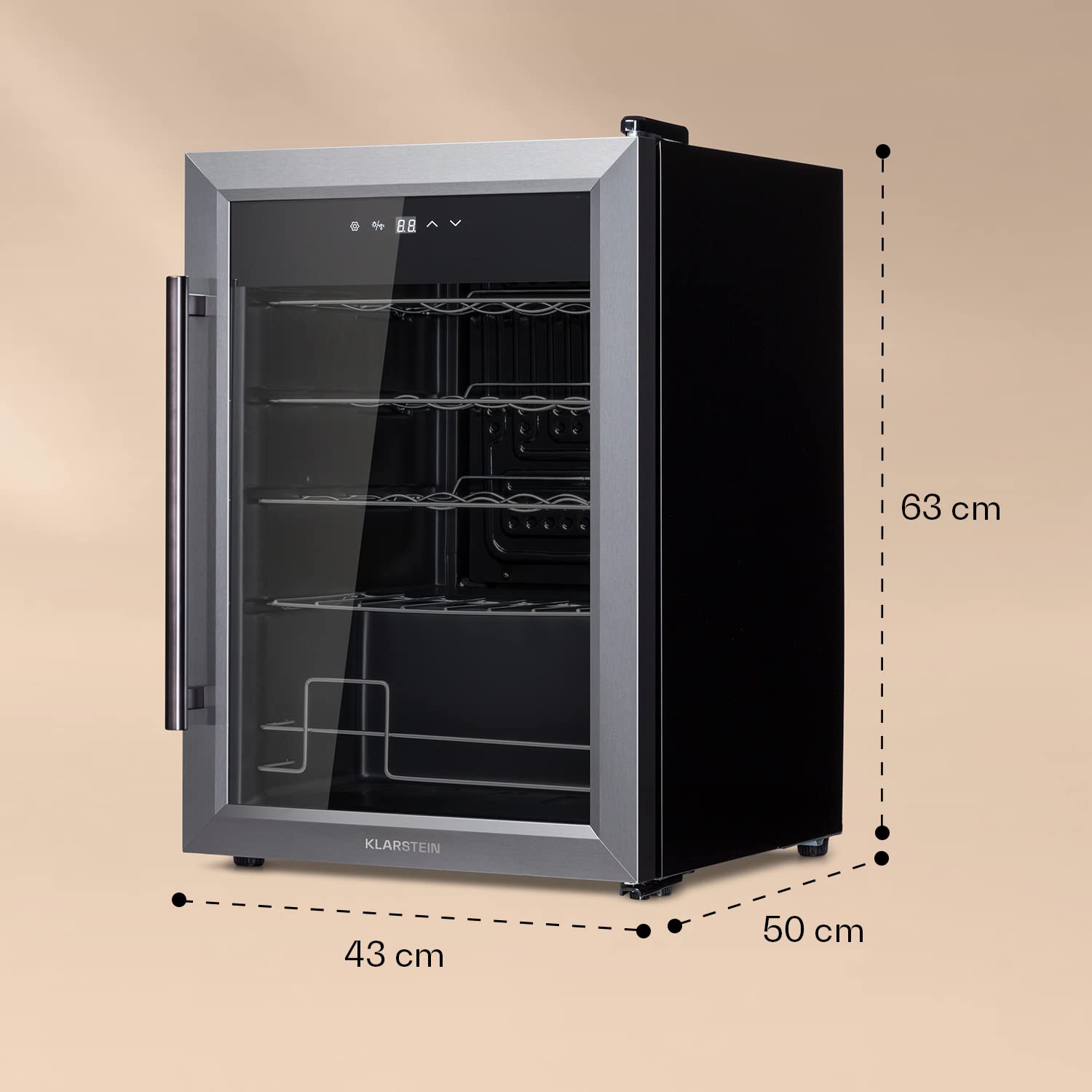 Klarstein Ultimo Uno Weinkühlschrank 53L 20 Flaschen Touch-Bedienfeld schwarz