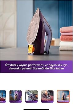 Philips 8000 Series Azur Steam Iron - 3000W, OptimalTEMP Technology, 55g/min Continuous Steam, Zero Burn Risk, 300ml Water Chamber (DST8021/30)