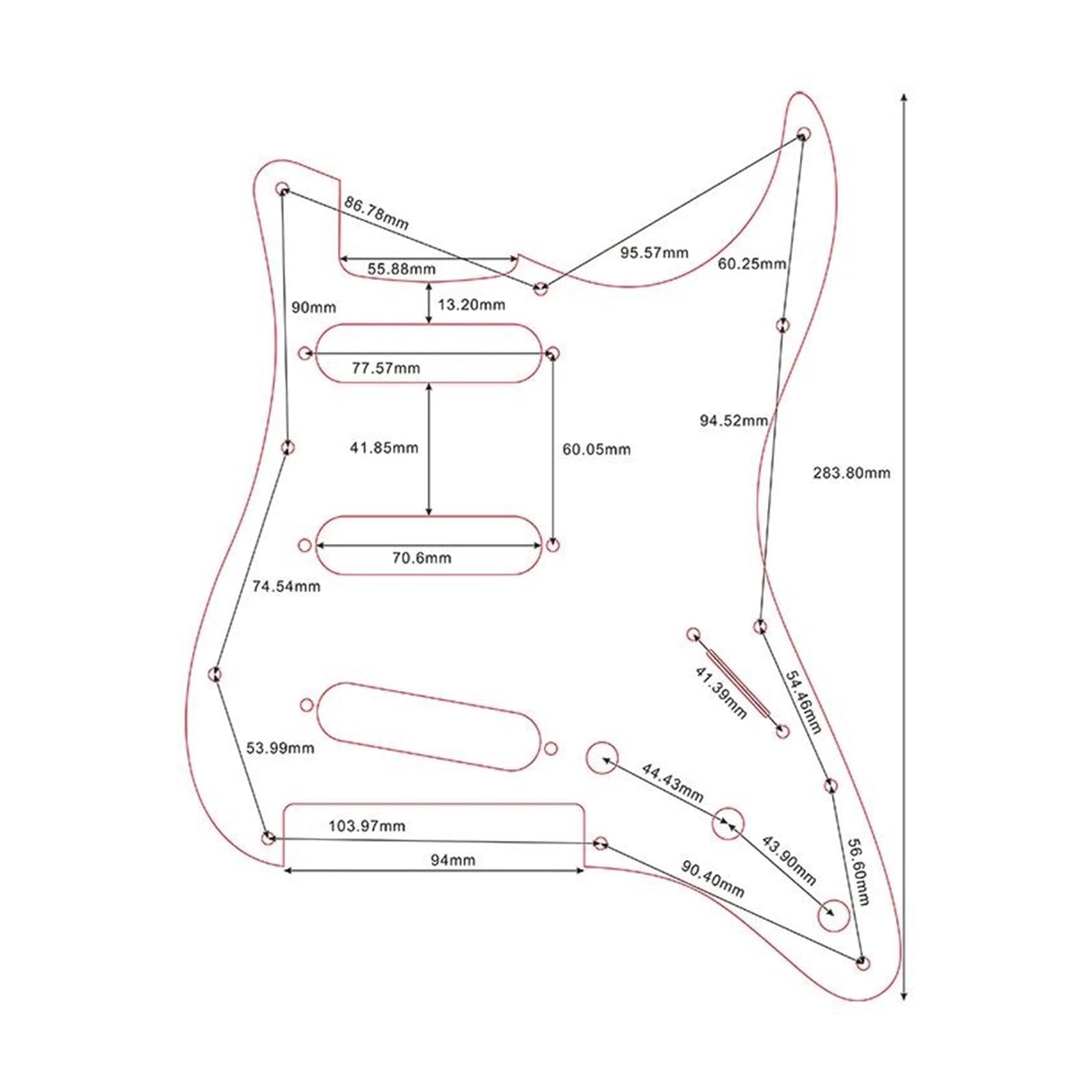 maskownica do gitary elektrycznej Części do gitary z mostkiem Tremolo Gitara Pickguard Pick Muzyka Zamienne akcesoria(4Ply Flame print 3)