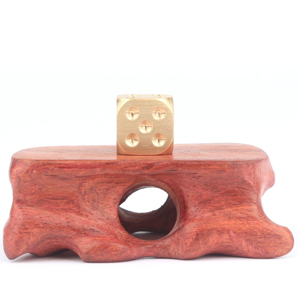 6 dados de latón sólido y rollo pozo de metal,Tablas juego de mesa Juego de beber dados de juego,Dados de latón de regalo