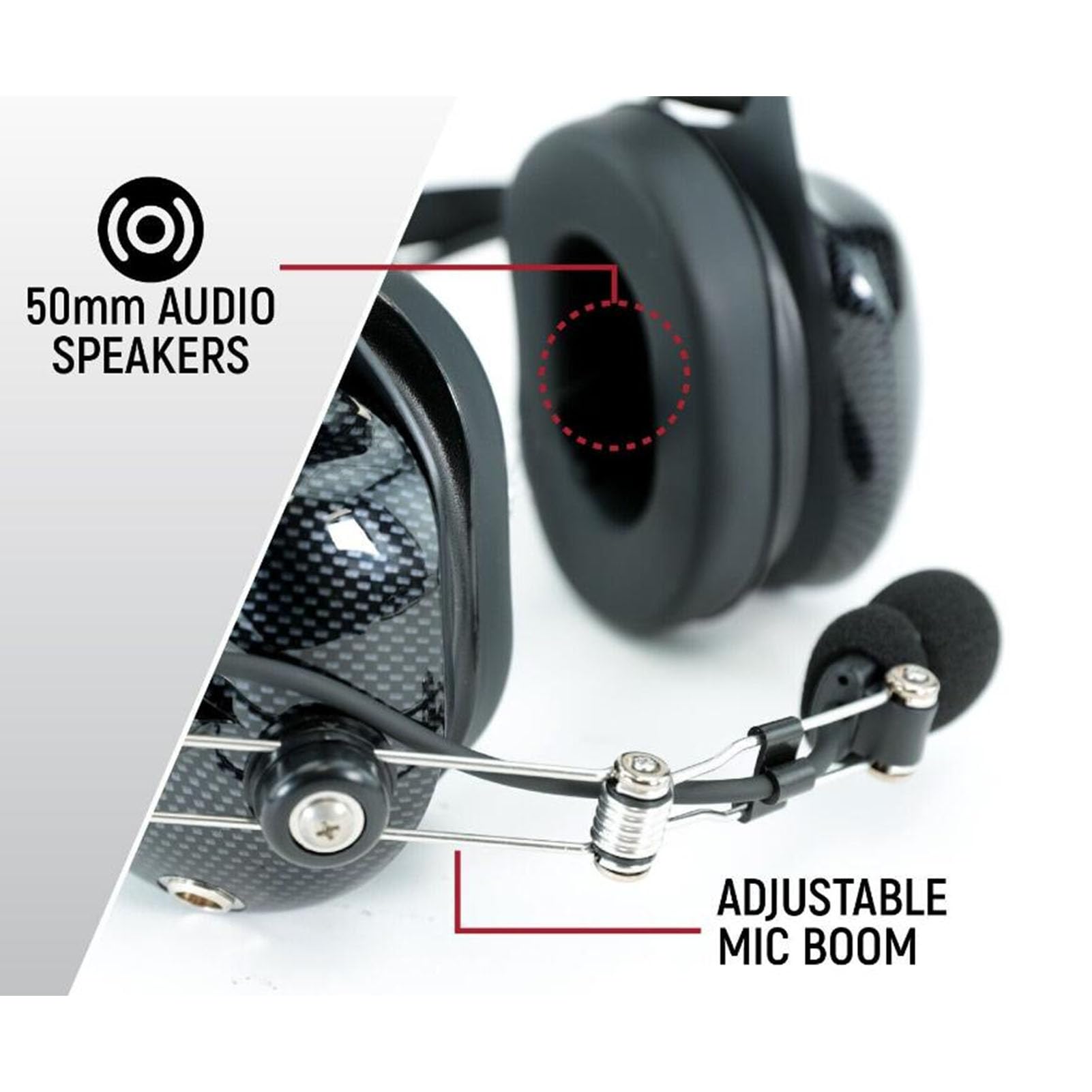 Cryfokt Luftfahrt-Headset, Professionelles Zwei-Wege-Funk-Headset mit 24 DB NRR-Gehörschutz und Geräuschunterdrückendem Mikrofon, für Renn- und Industrieanwendungen