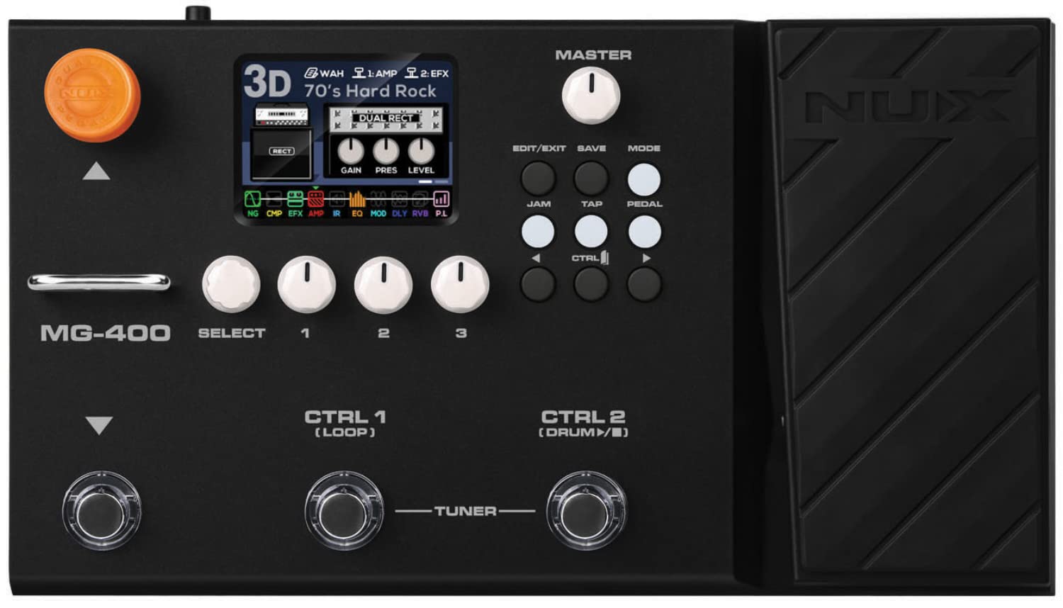 NUX MG-400 Pedale Multi-FX per Chitarra con doppio processore e modelli ad alta definizione e maggiore flessibilità