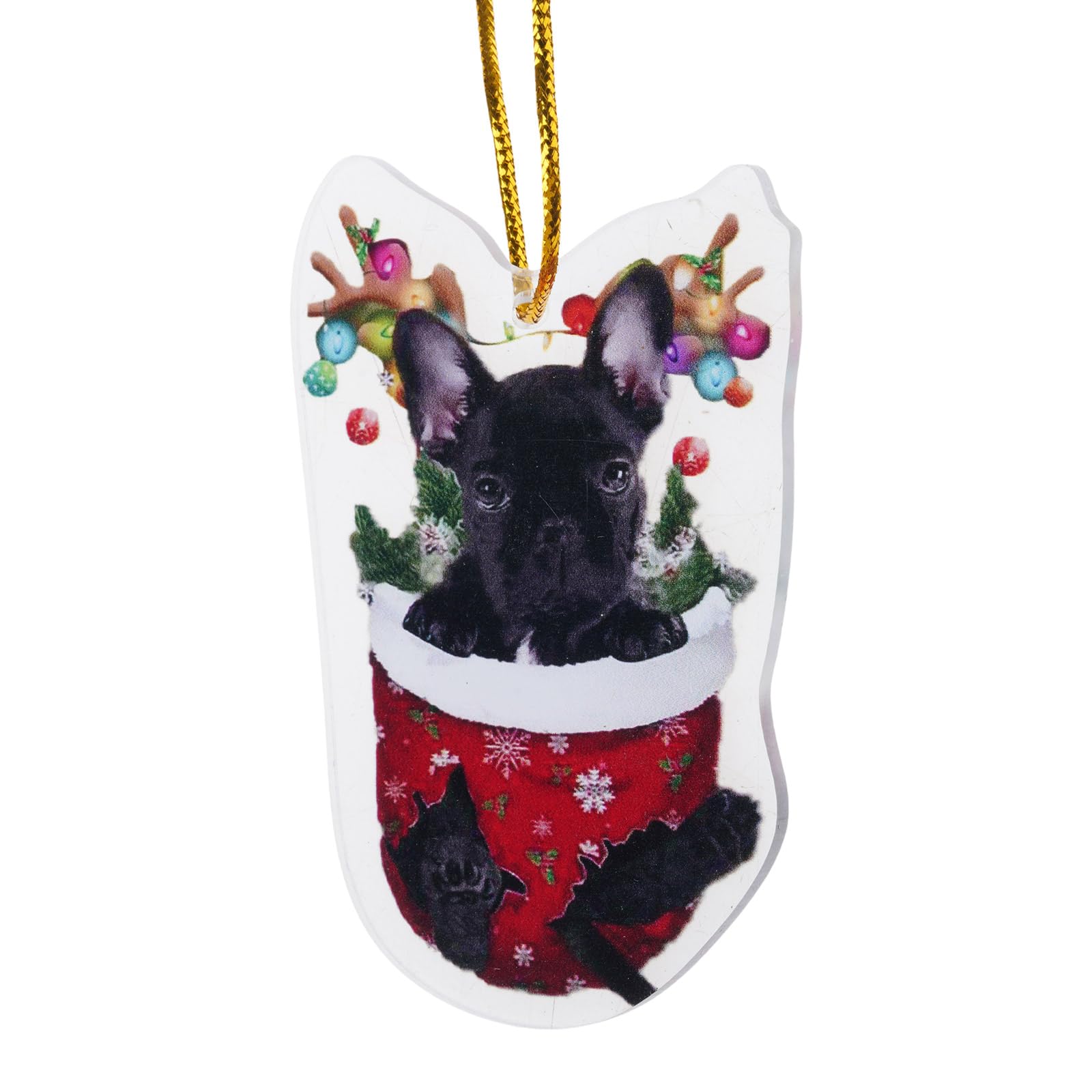 Lerpwige Festival Dog Hanging Charm Acrylic Pendant Christmas Decoration Hanging Ornament For Tree Adornment Dog Stocking Fillers