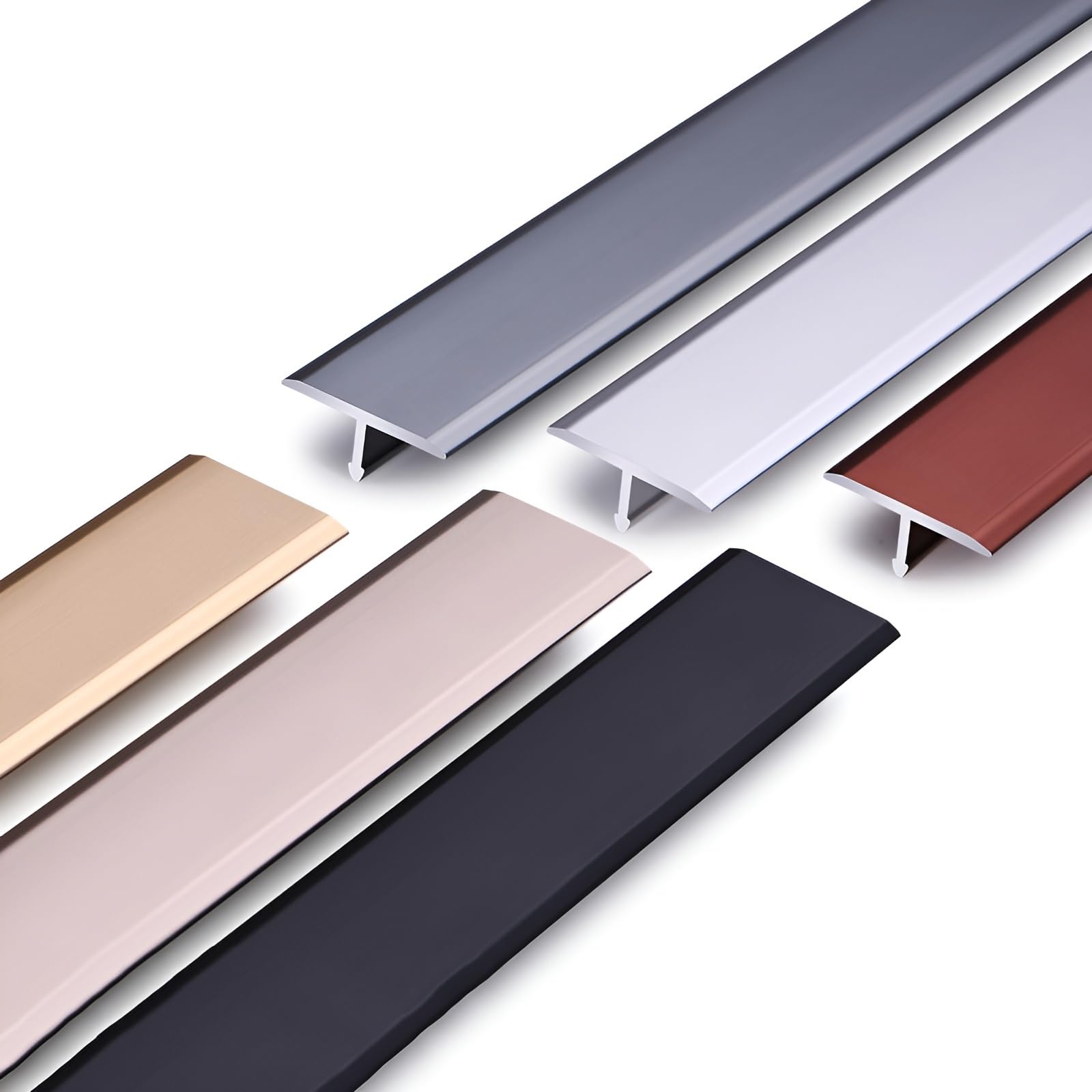 JXNVHJ Aluminum Threshold Transition Strip, T Molding Trim, Floor Cover Strips For Doorway, Laminate Flooring, Joining Flooring Gaps Of Laminate Planks Tile(Purple gold,1.5cm)