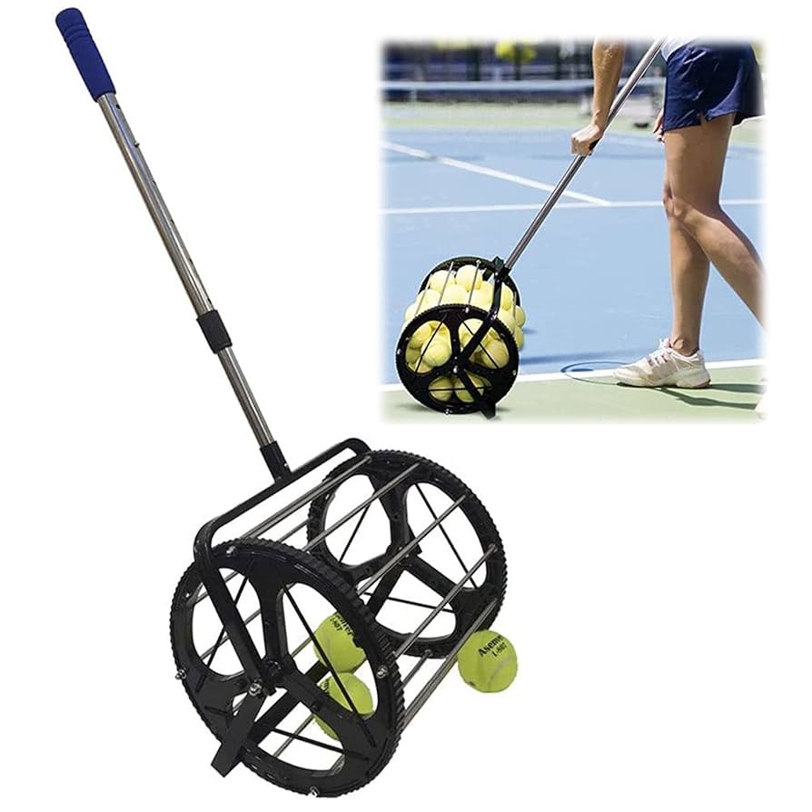 テニスボール回収器 テニス 硬式用 ローラー型ボール回収器 自立型 ジュニア・大人