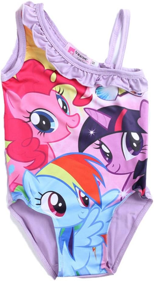 Cartoon Girl My Little Pony One-piece Summer Swimwear Beach Swimsuit Outfit Purple