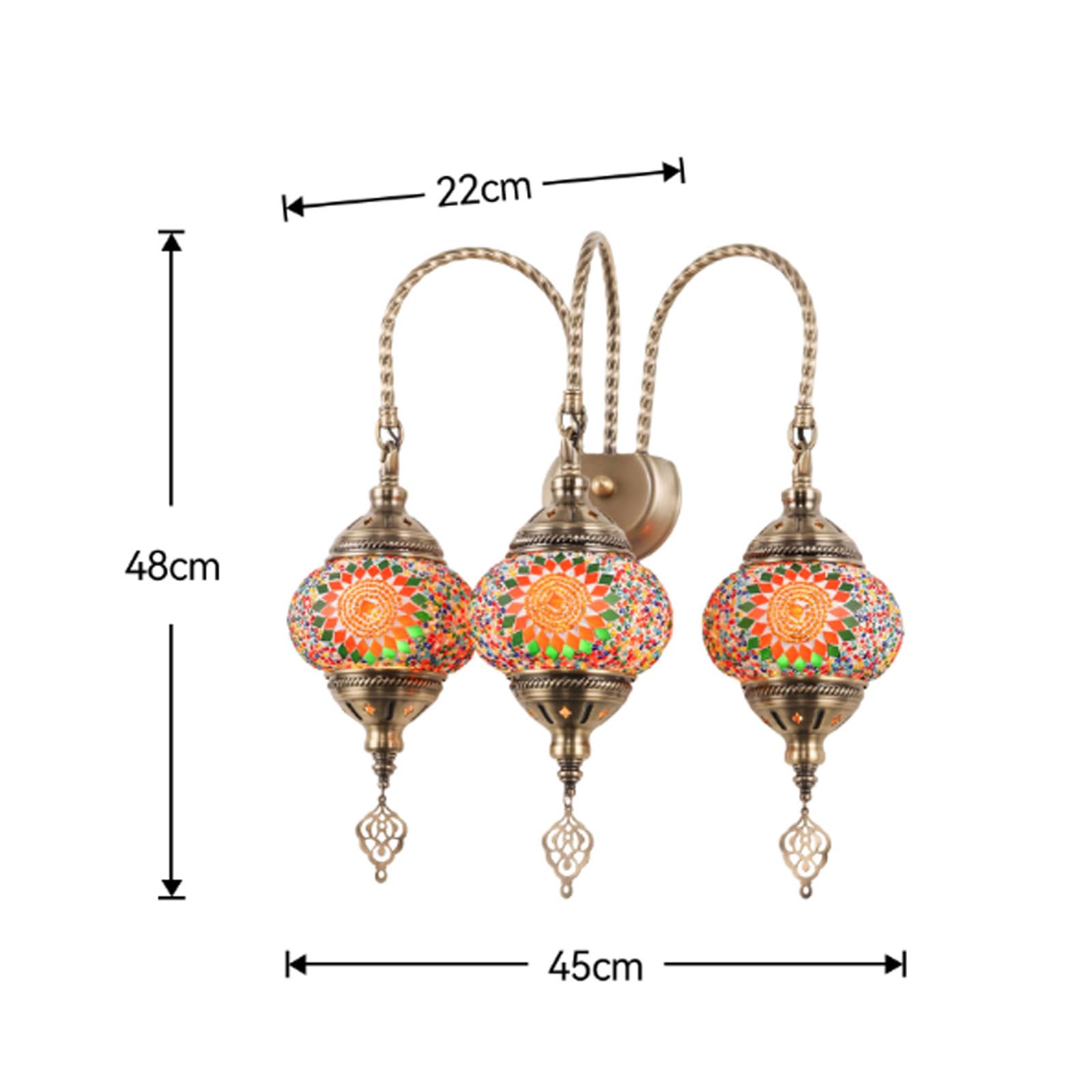 Lampade da Parete Doppie in Stile Etnico, retrò, nostalgiche, romantiche, Decorative per Interni, Ideali per Il corridoio.