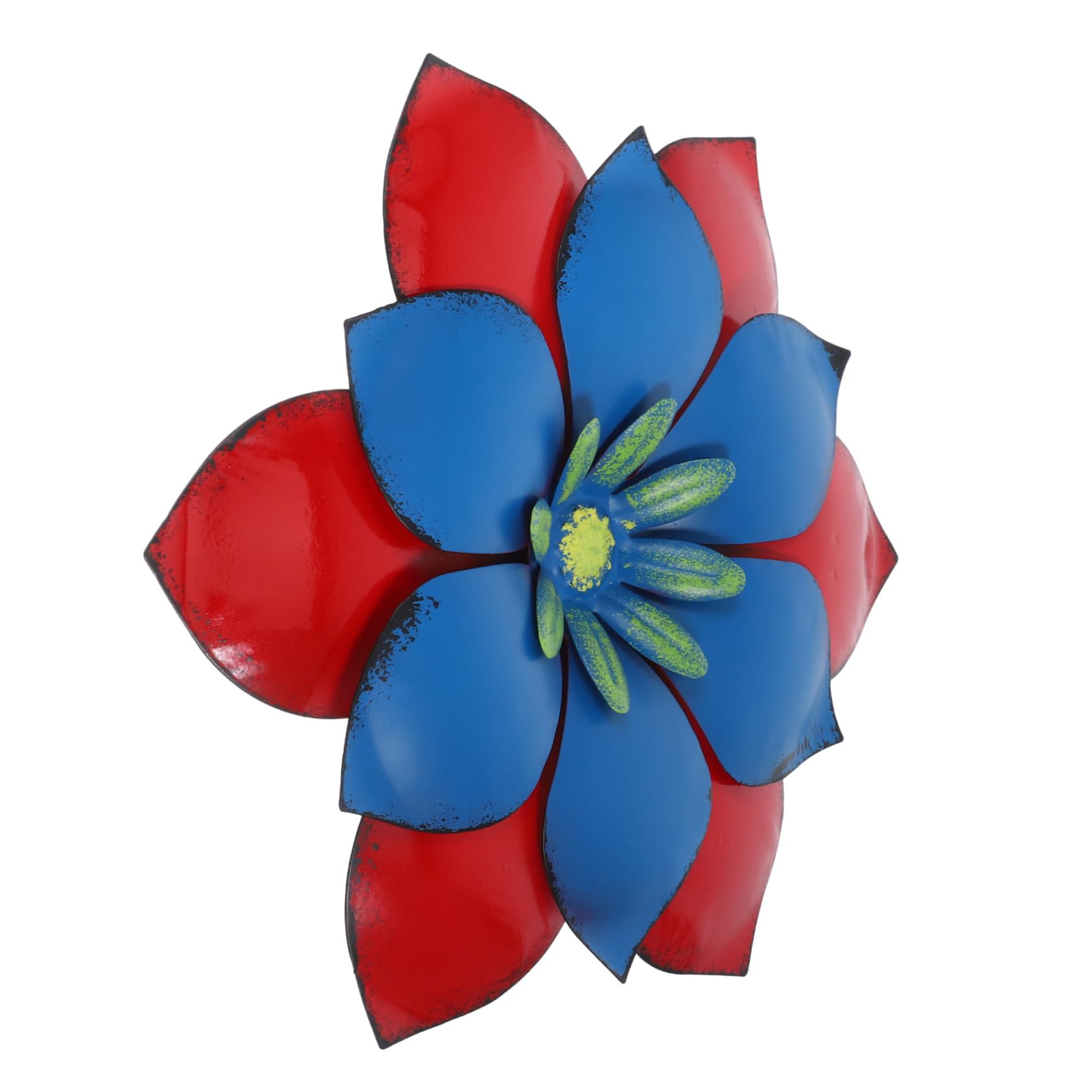 GALPADA Scultura Fiore in Metallo Rosso da Parete Decorazione Murale in Ferro Resistente per Interni ed Esterni Arte Floreale Nordica per Soggiorno Camera Ufficio Giardino