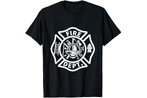 Firefighter Fire Rescue Embroidered Emblem Soft Cotton T-Shirt for Men