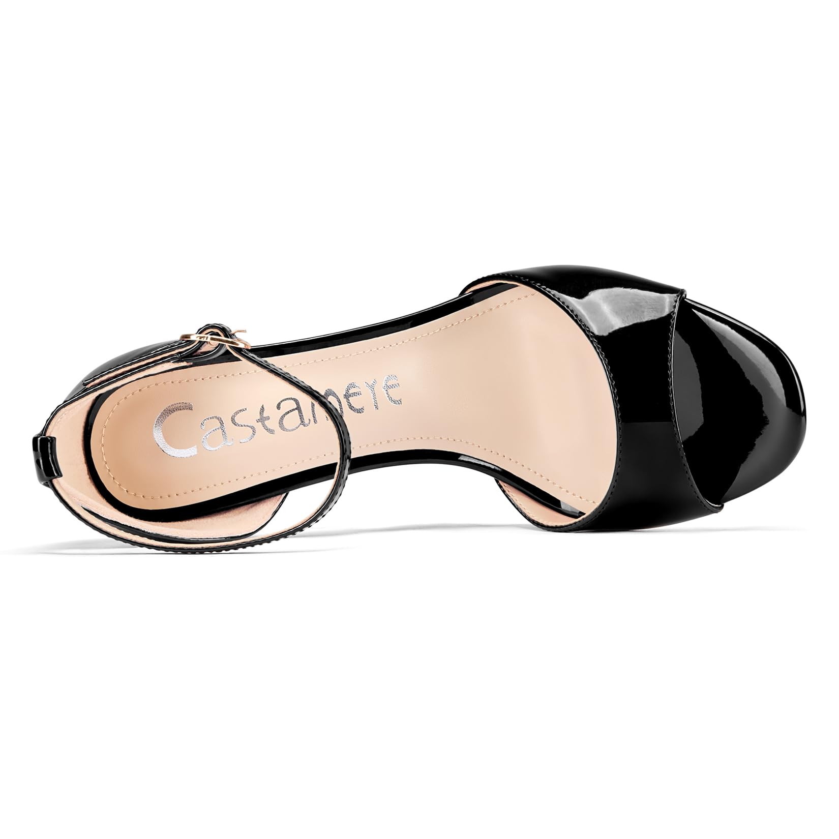 Castamere Donna Alto High Spillo Tacco Heel Rotonda Aperte sulla Punta Cinturino alla Caviglia Sandali Fibbia Feste Scarpe 10 CM Heels
