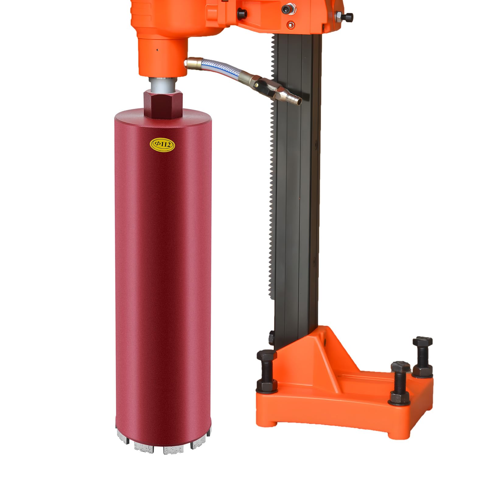 112 mm Diamond Core Drill Bit Hole Cutter M22, rosso, 410 mm di profondità, denti piatti e grandi muri, spessore parete 4 mm, per calcestruzzo e muratura