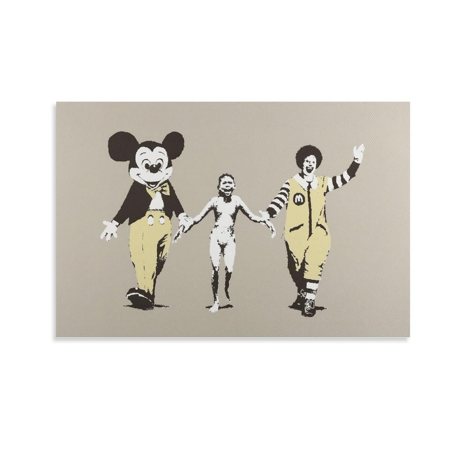 バンクシー アートフレーム (Laugh Now) 木製額付き 絵画ポスター バンクシー アートフレーム (Laugh Now) 木製額付き 絵画ポスター