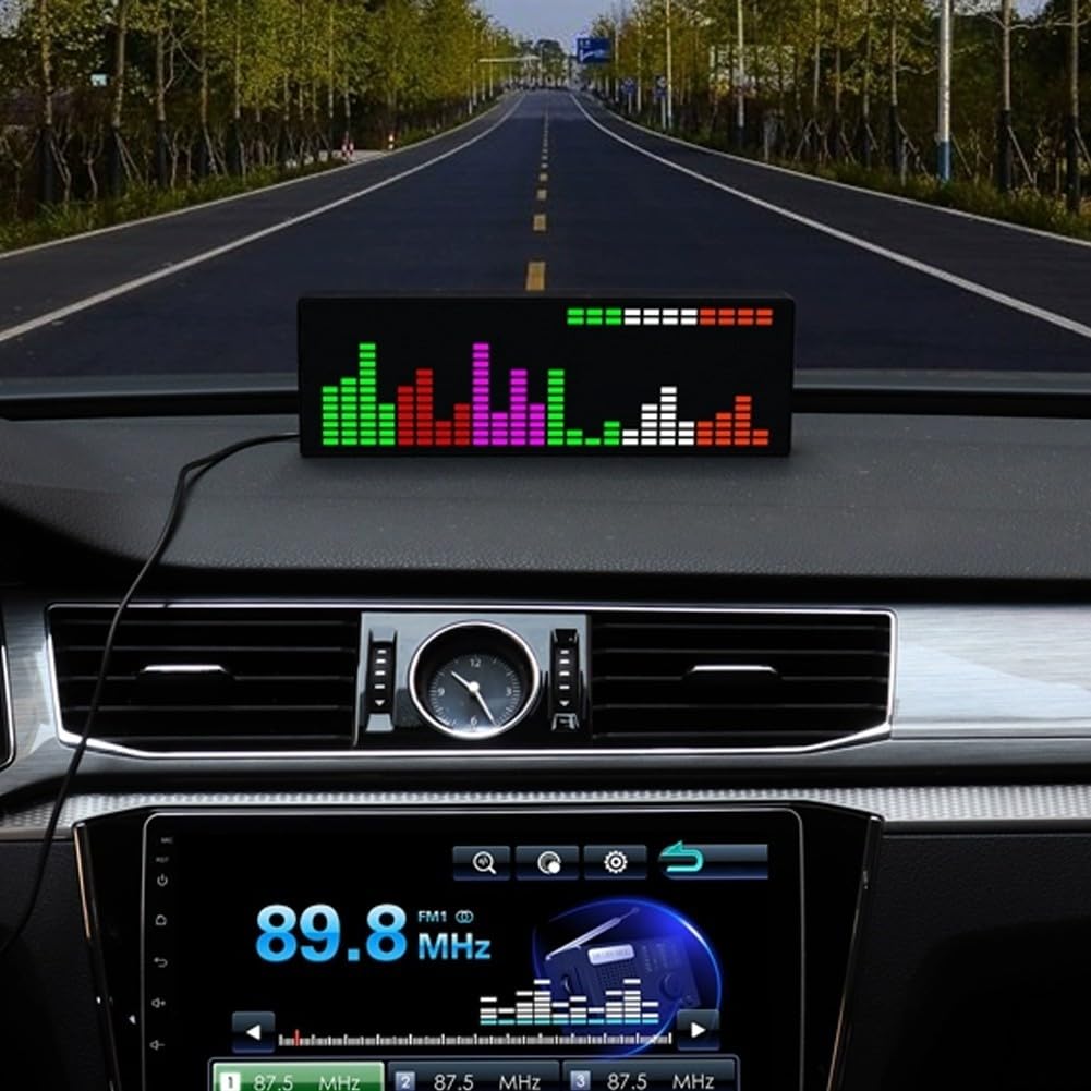 Muziek Spectrum Indicator VU Meter RGB Audio Niveau Display Versterker Lifier Board, RGB LED Digitale Muziek Audio Spectrum Analyzer Ritme Niveau Indicator Geluid Spectrum Visualizer (Paars