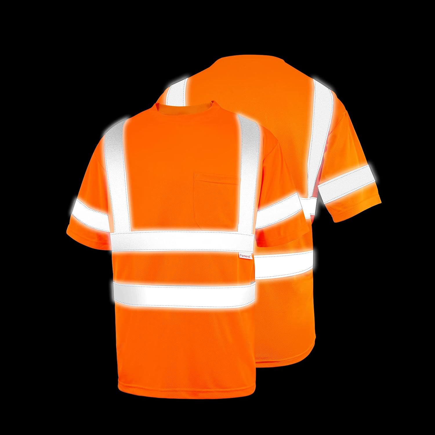 Pomerol High-Visibility Reflective Safety Shirt 3 Packs Breathable Orange Unisex Short Sleeve Safety T-Shirt with Hi-Vis Strip Front Packet for Work Cycling Runner Volunteer Guard Construction… : Tools & Home Improvement