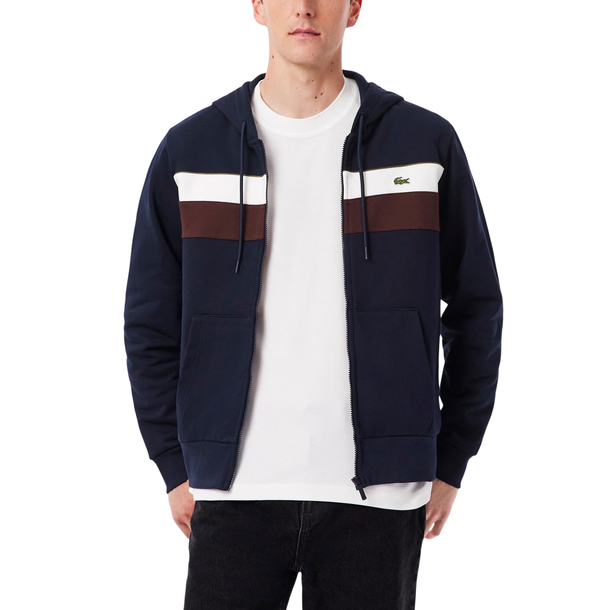 

                                                    Lacoste Men's Zipped Colorblock Hoodie, Navy Blue/