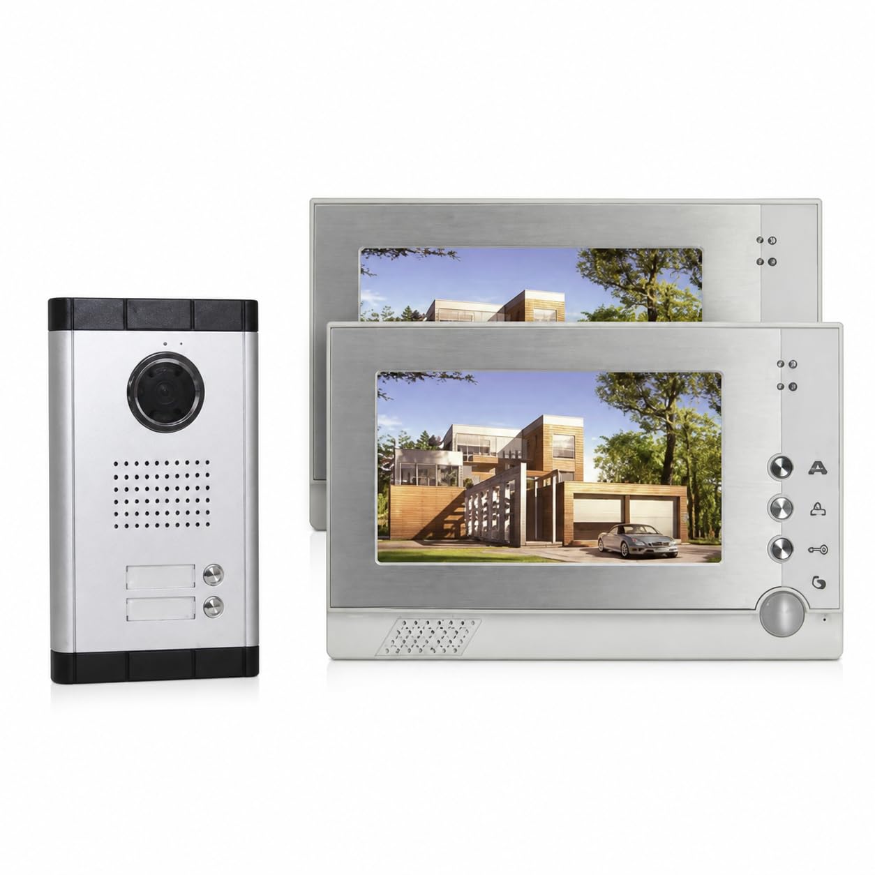 Videocitofono Bifamiliare con 2 Monitor LCD a Colori da 7
