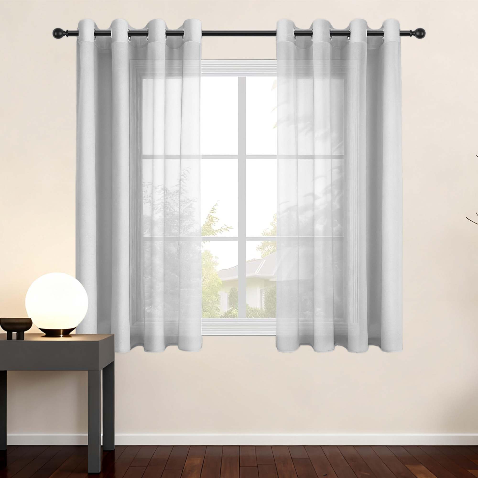 Rideau de fenêtre d'intérieur gris clair pour salon moderne et balcon