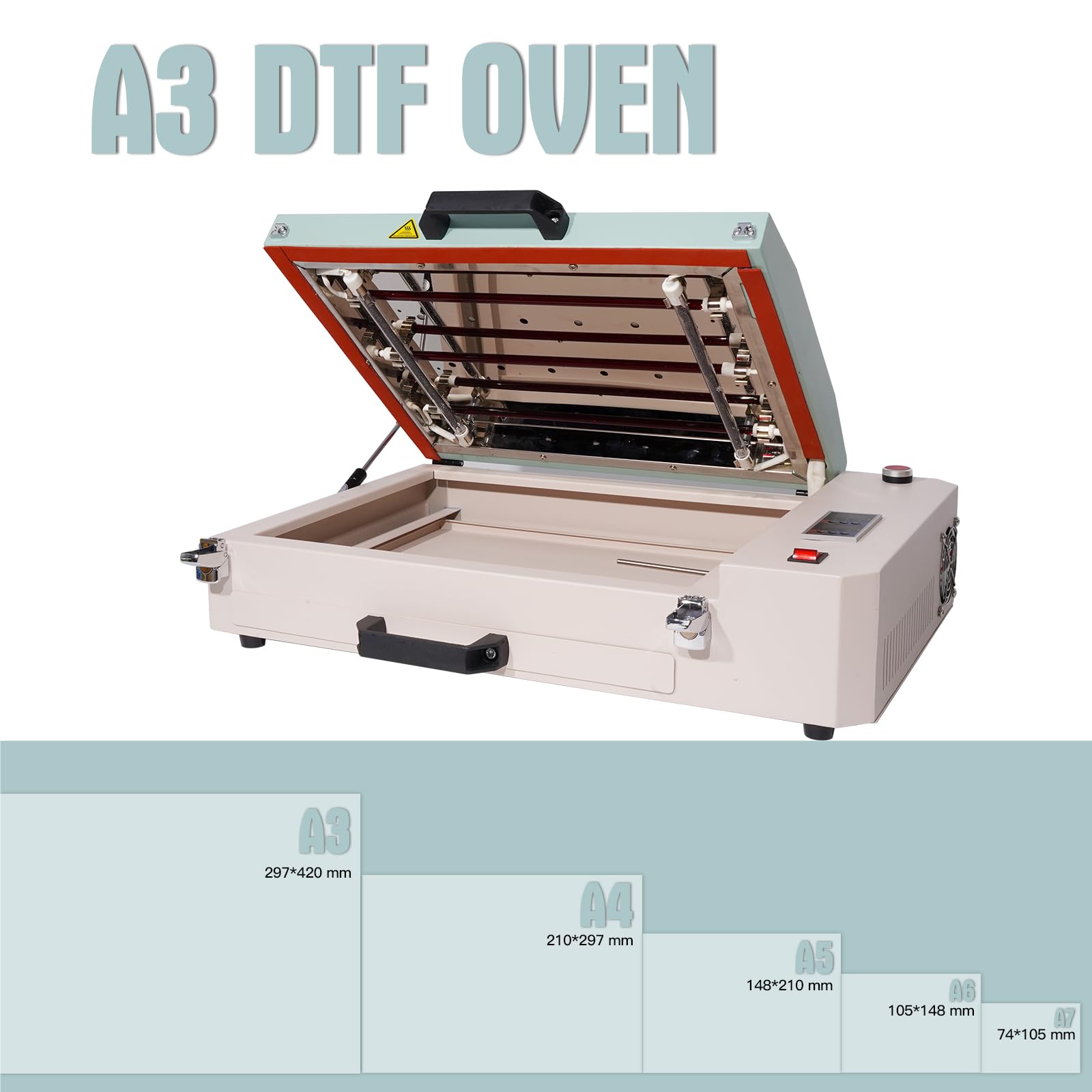 Upgraded MECOLOUR DTF Oven Heater A3/A4/A5 with Time & Temperature Control, Vent, Curing Heater, Suitable for 16.93In14.96In DTF Transfer Film