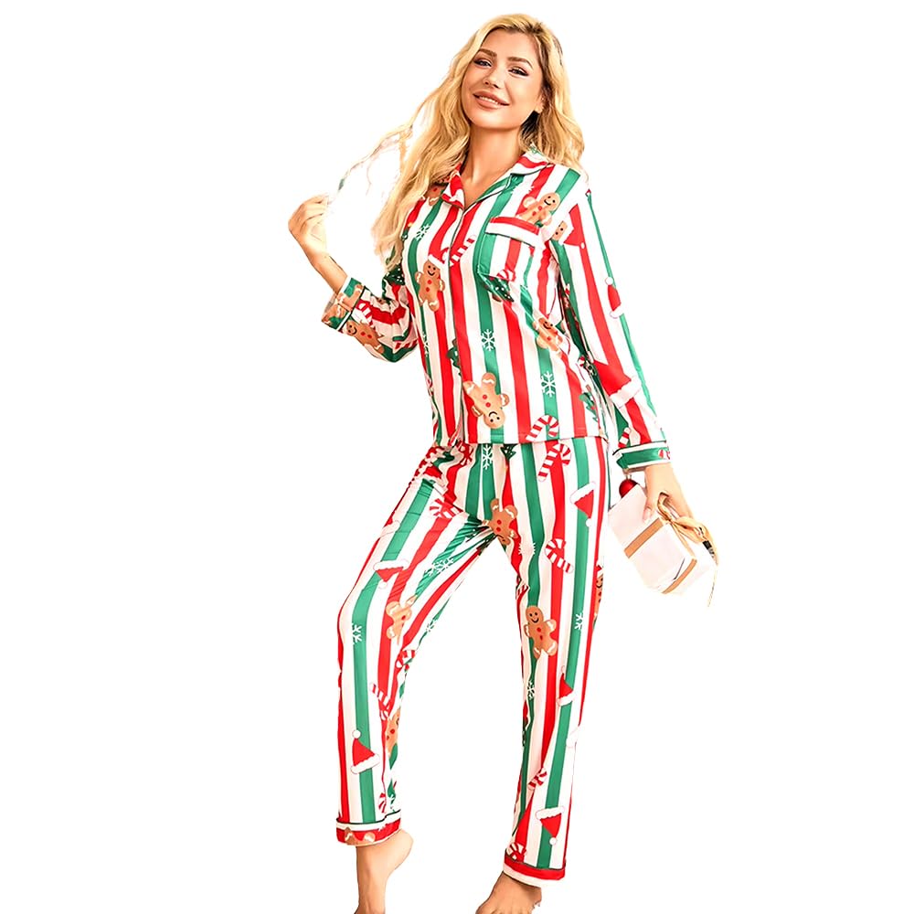 little surprise box unwrap a happy story Little Surprise Box,Red & Green Gingerman Christmas Printed Nightsuit Set for Adults,Unisex-picture-13