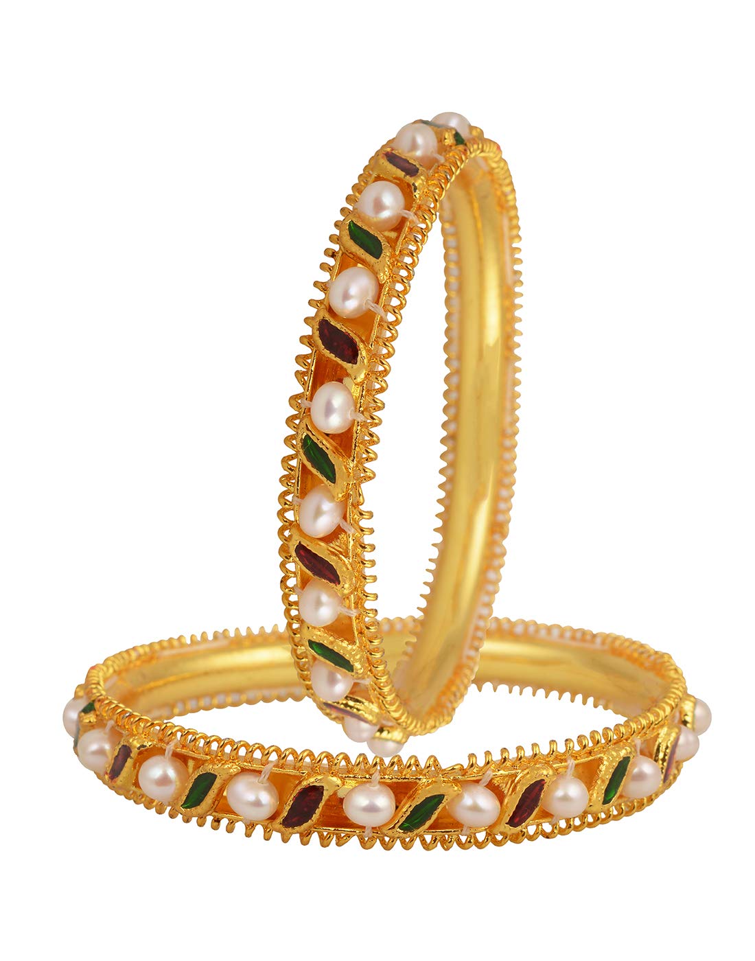 Hyderabad Jewels Natural Fresh Water Pearls Bangle Set For Women Girls (2.4) (B085TP2S79) Amazon Price History, Amazon Price Tracker