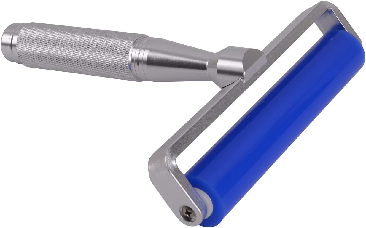 4-20 inch Glue Silicone Rubber Pasting Tacky Soft Roller Vinyl Record Cleaner Squeegee Wheel Anti-Static Sticky Dust Collection for Film Application Craft Project Particle Electronic Industry (6")