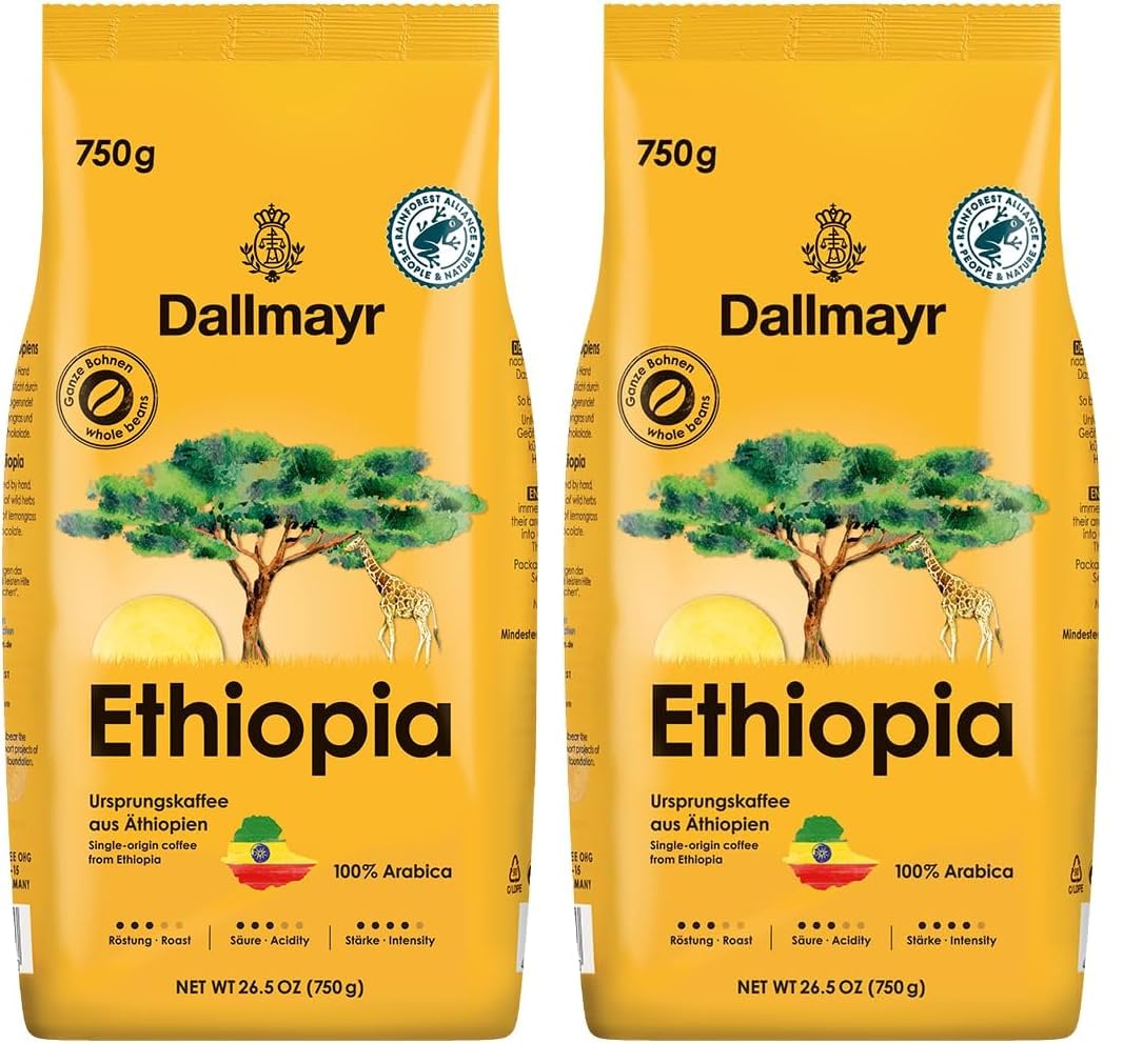 Dallmayr Ethiopia 750g ganze Bohne (Packung mit 2)