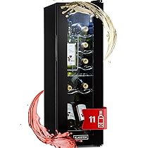 KLARSTEIN Cantinetta Vino Design, Cantinetta Vino Refrigerata a Zona Singola per Vino Rosso, Bianco e Birra, Controlli Touch, Frigo Vino Cantinetta per Esterno, Interno, 5-18°C, 32L, 12 Bottiglie