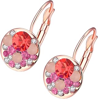 Yellow Chimes Earrings for Women and Girls | Fashion Pink Crystal Stone Earring | Rose Gold Plated Drop | Round Shaped Cli...