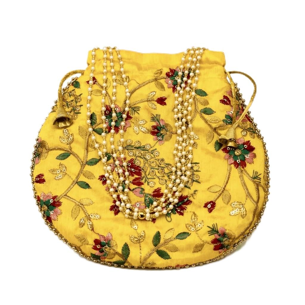 Royal ethnic potli Fashionate potli bag with pearl handle-picture-48