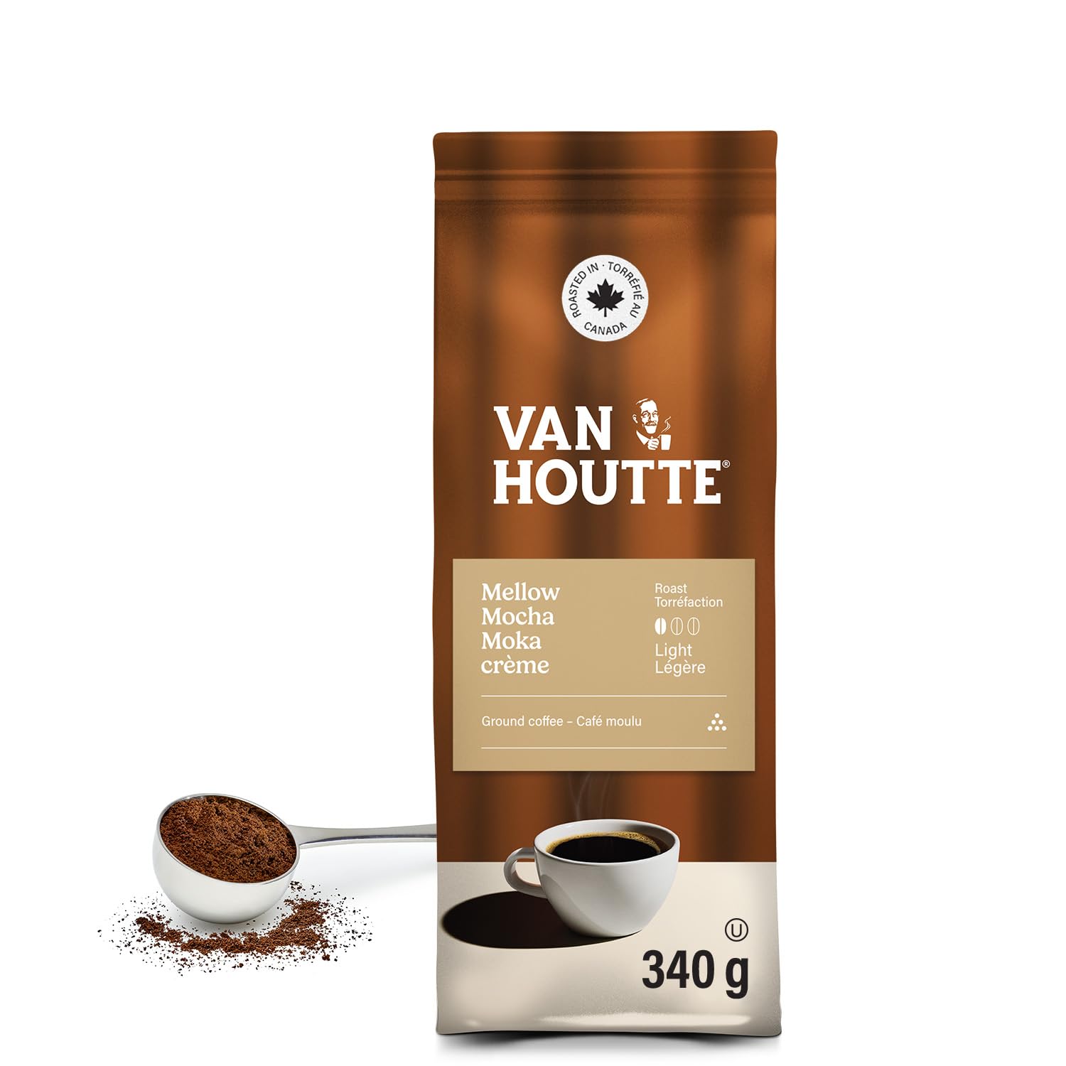 Van Houtte Mellow Mocha Ground Coffee, 340g, Can Be Used With