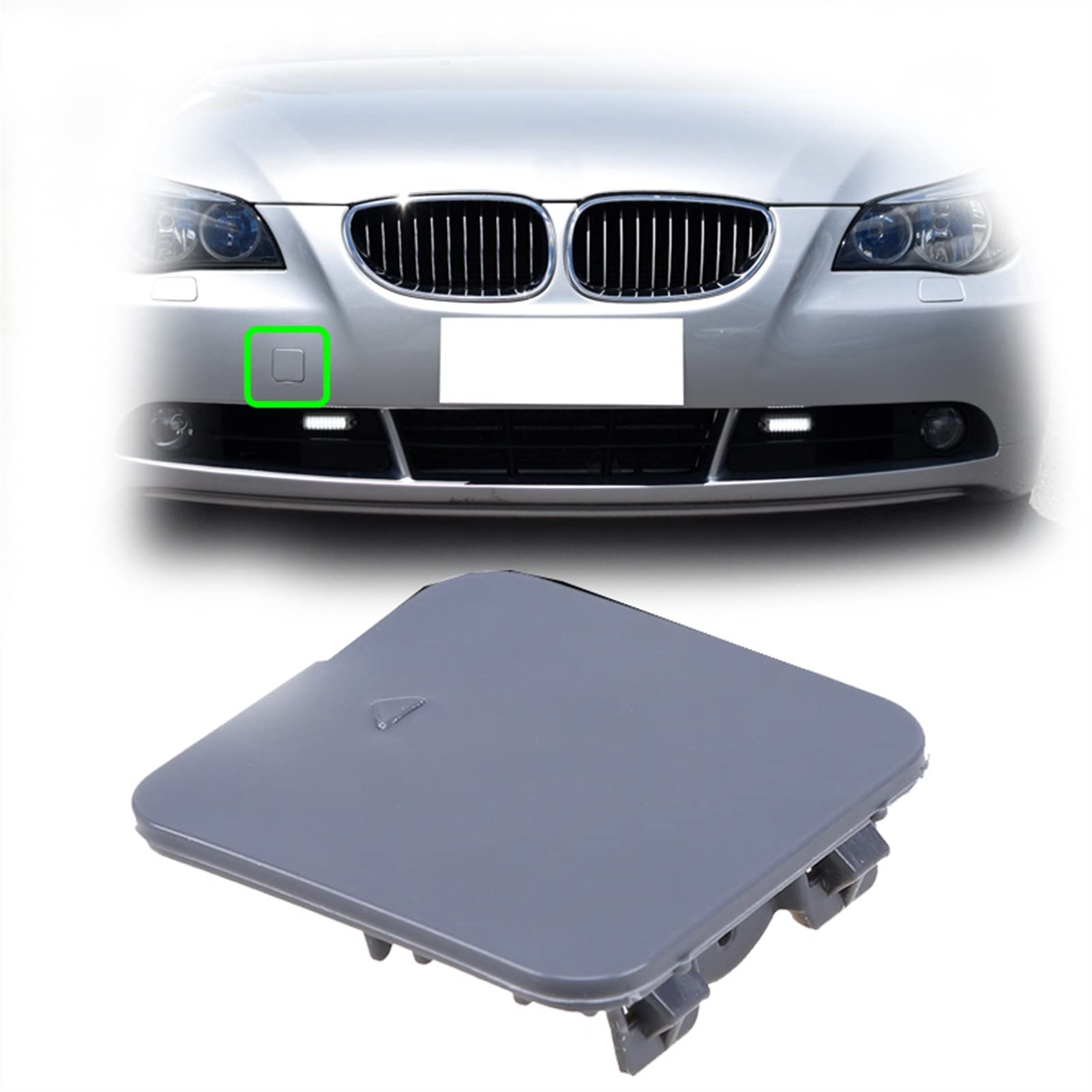 Capuchon de crochet de remorquage pour BMW Série 5 E60 E61 pare-chocs avant gris