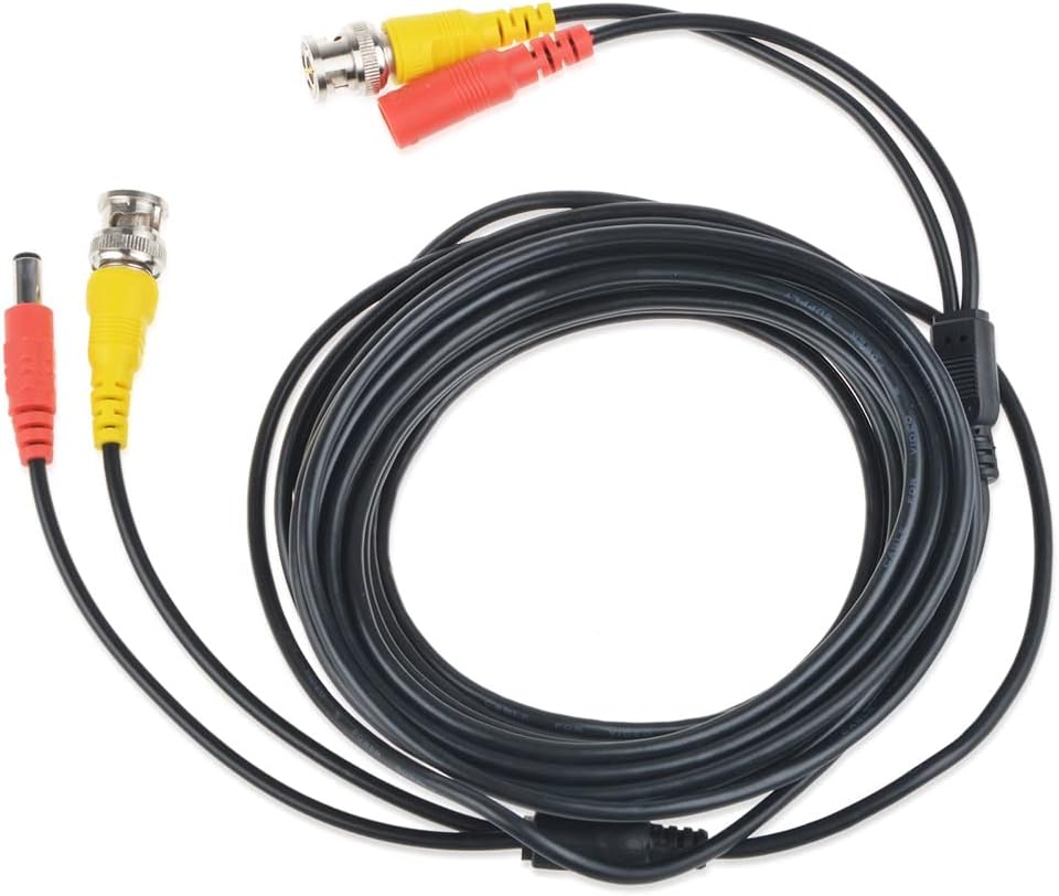 kybate 65ft Black Video Power BNC Cable Cord Lead Wires Compatible with Kguard CCTV