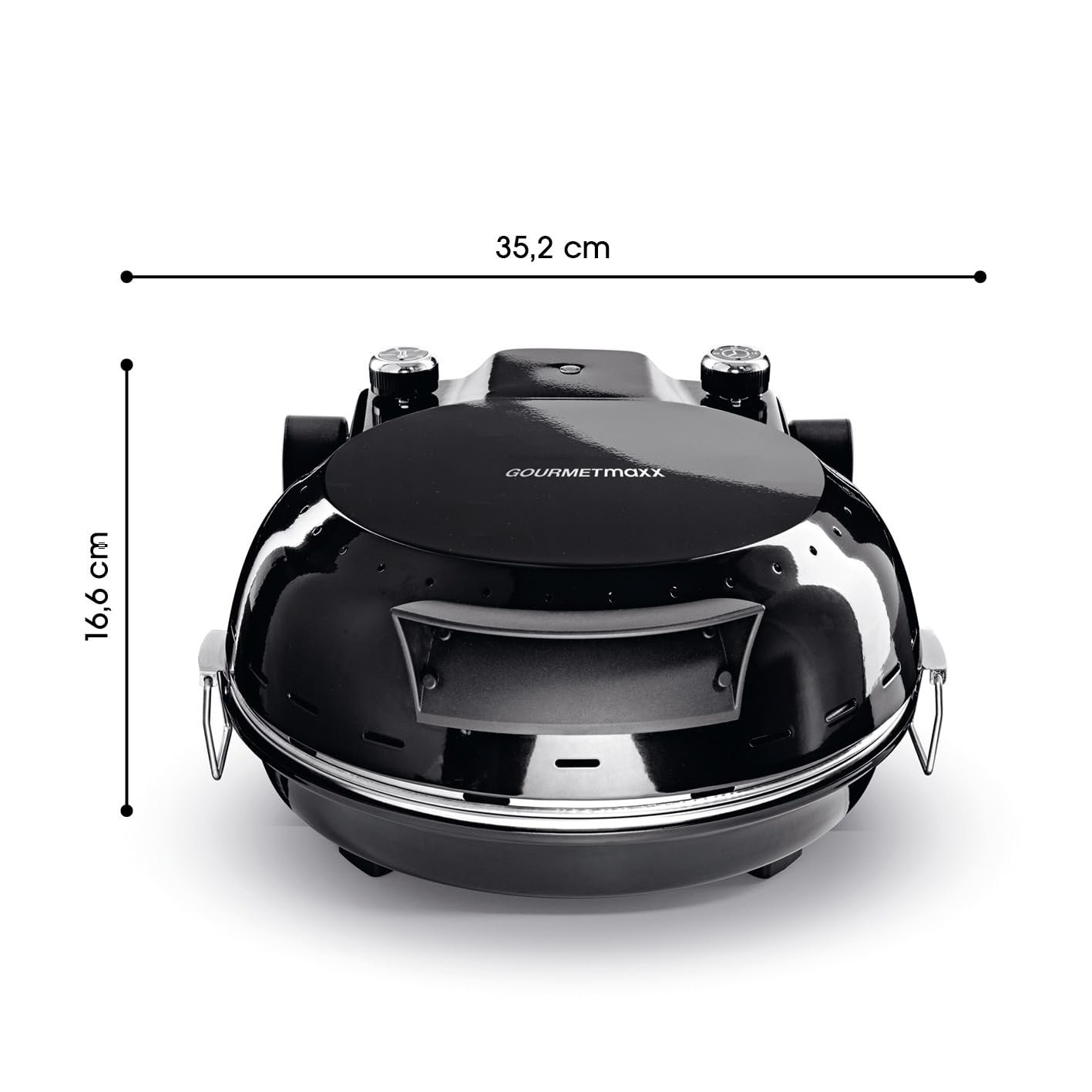 GOURMETmaxx Elektryczny piec do pizzy, do 420°C – z kamieniem do pizzy, regulacja temperatury i timer 30 min. | Mini piekarnik idealnie nadaje się do pieczenia pizzy, chrupiącego chleba i wielu innych