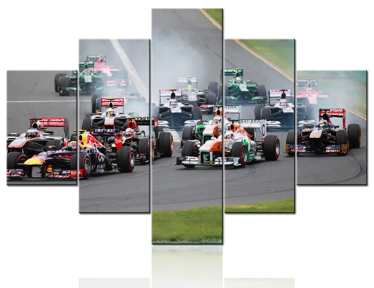 Art mural F1 en 5 volets pour aménager un bureau ou chambre d'adulte