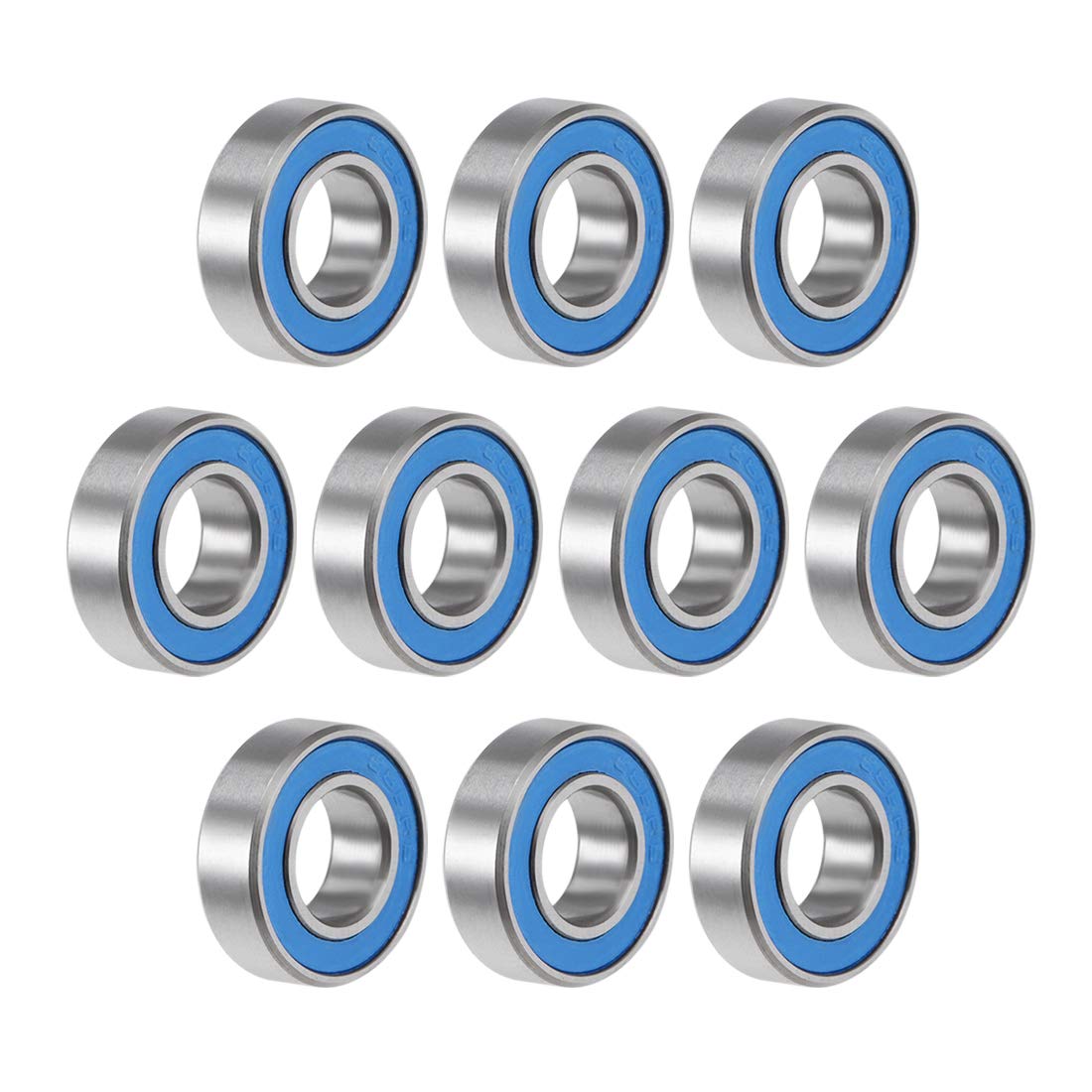 uxcell 686-2RS Deep Groove Ball Bearing 6x13x5mm Double Sealed ABEC-3 Bearings 10-Pack