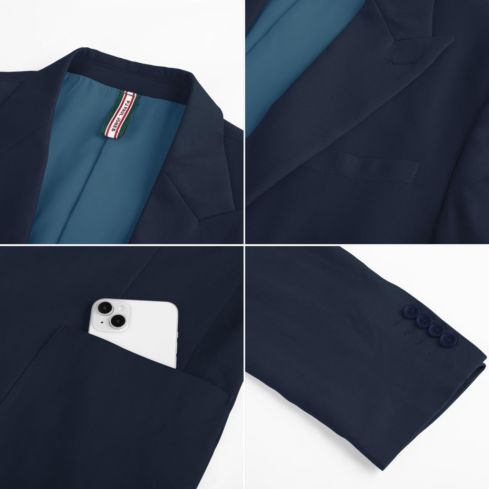 PJ PAUL JONES Veste pour homme - Style sportif - Coupe droite - Moderne - En lin - Pour les loisirs