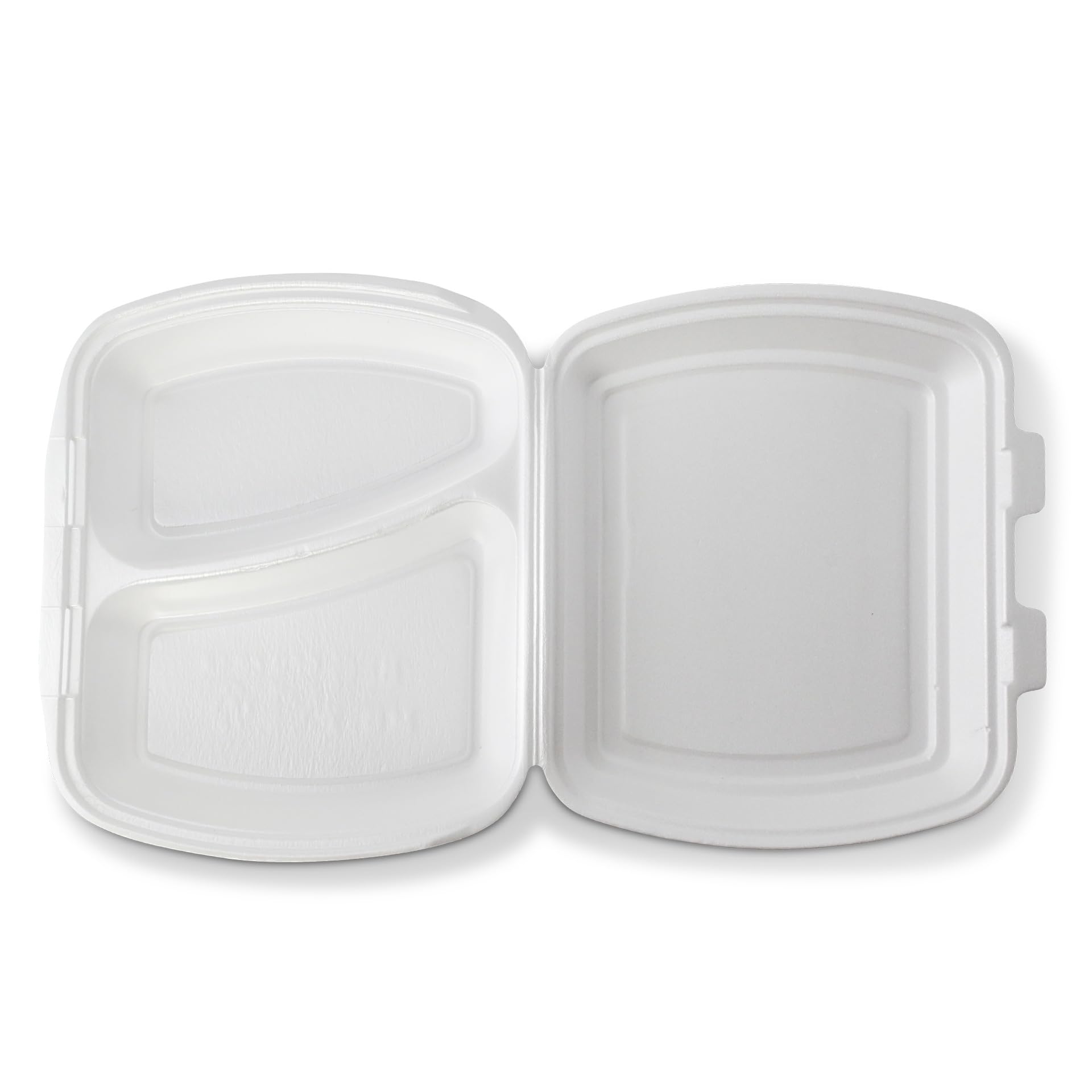 menu box 2 scomparti 200 pz 24 x 20,5 x 7 cm HP4/2 rettangolari bianche - XPS espanso - contenitori per insalata da asporto, box termiche per alimenti, vaschette monouso con coperchio
