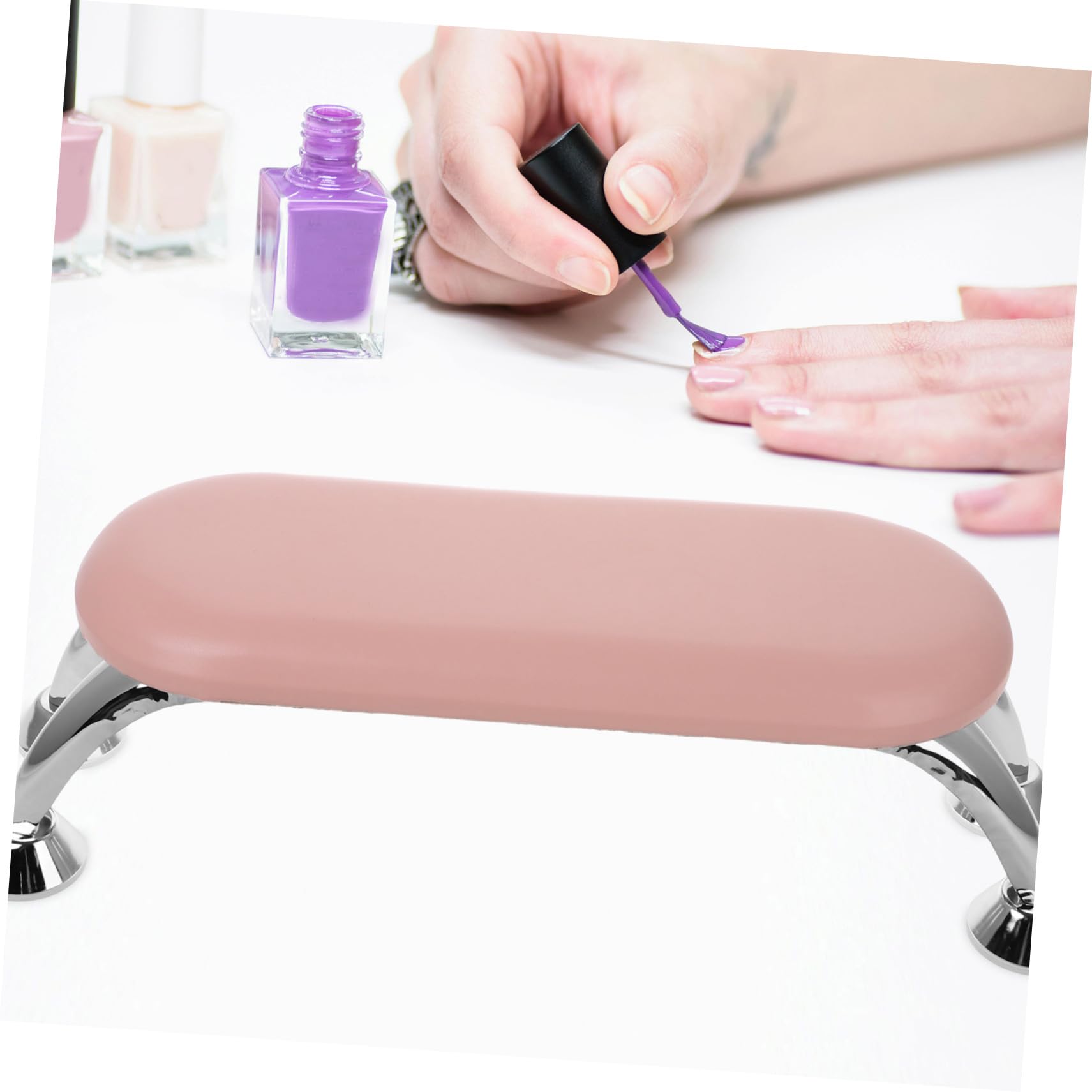 Maniküre Armlehnenkissen Rosa für Nagelstudio aus PU und Eisen