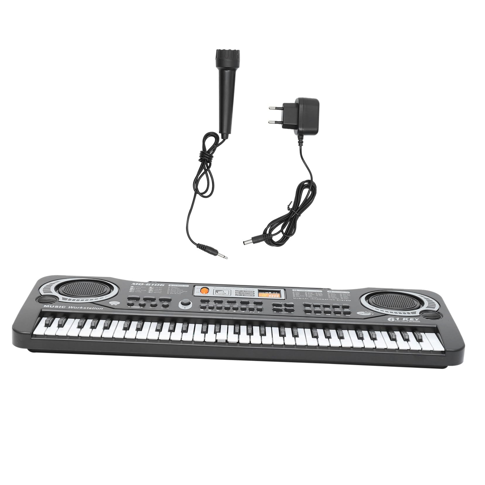 Piano Jouet Musical pour Garçon et Filles Noir en Abs 61 Touches Multi-clés, Apprentissage Théorie Musicale, pour Bébé et Garçon et Filles Débutant