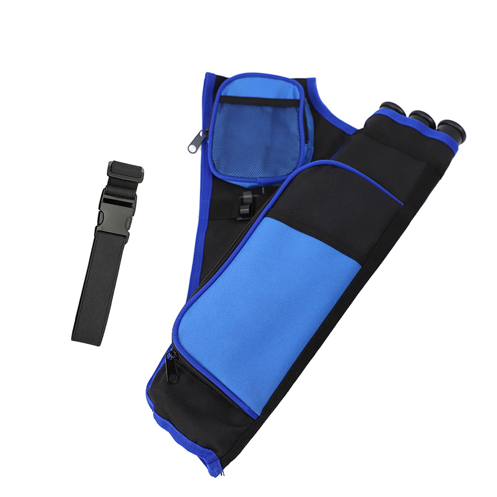 KURUGEILI 3-Tubes Hip Quiver Waist Hanged Archery Arrow Carry Bag with Pockets Adjustable Belt for Hunting, Target Practice, and Outdoor Shooting, Fits Both Youth and Adults