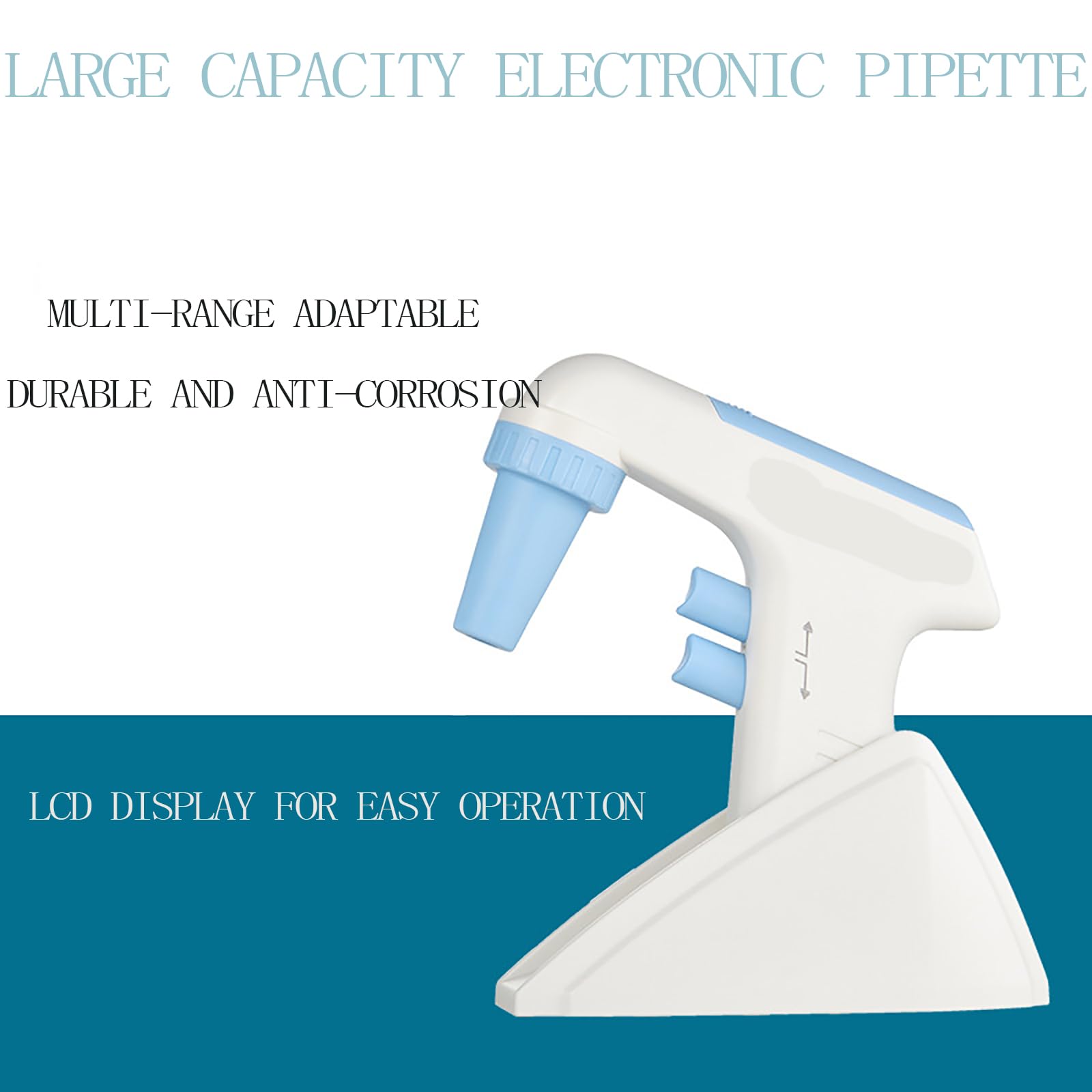 Elektrischer Pipettierregler, tragbar, 0,1-100 ml mit Display, Aspirationsgeschwindigkeit 25 ml < 7 s, 2 Entladungsmodi, 6 Geschwindigkeitsstufen für chemische Forschungslabors