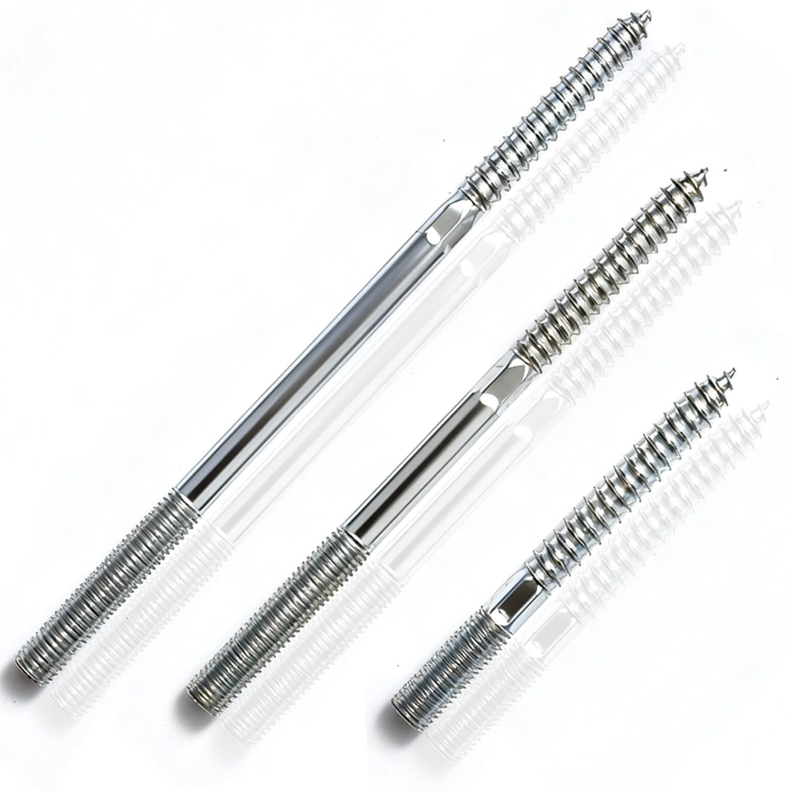 msymsyu 20 Stück Stockschrauben M8x60mm Stockschraube TX25 Stockschrauben M8 Verzinktem Kohlenstoffstahl Holzschrauben Doppelgewinde Geeignet für Holzmöbel und industrielle Anwendungen