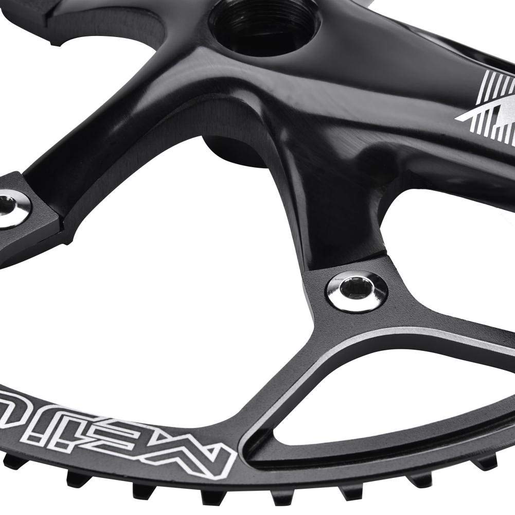 Alomejor Fahrrad Kurbel Set Fahrrad Kurbelgarnitur Aluminiumlegierung Kurbel Set Integral Single Speed ??Kurbel Set f¨¹r Outdoor Mountainbike Radfahren(Schwatz)