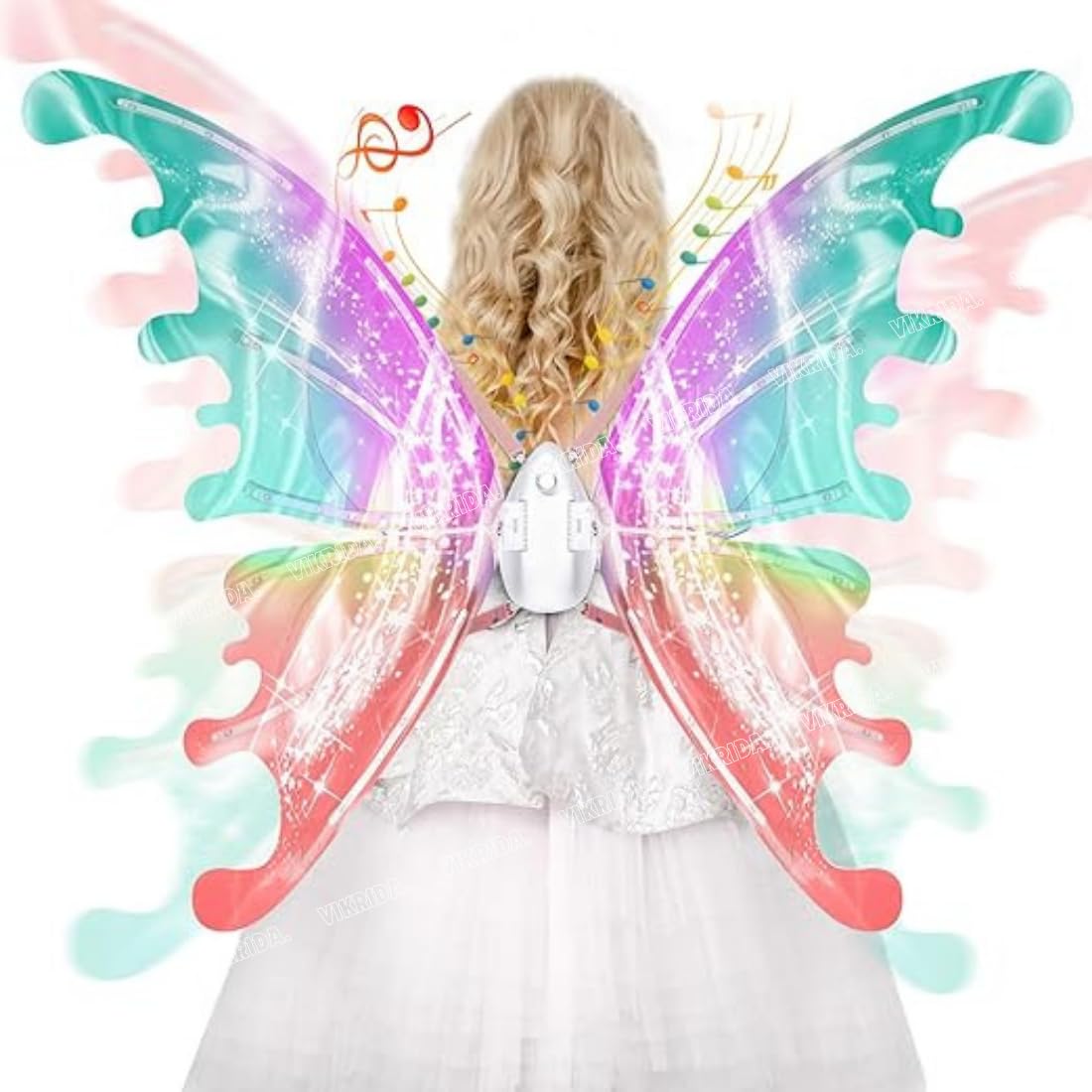 VikriDA Plastic Electric Butterfly Wings For Kids, Light Up Wings With Musical, Glowing Toys, Angel Fairy Princess Costumes, Fancy Dress-Up,Multicolor (B0CVRW8GD4) Amazon Price History, Amazon Price Tracker