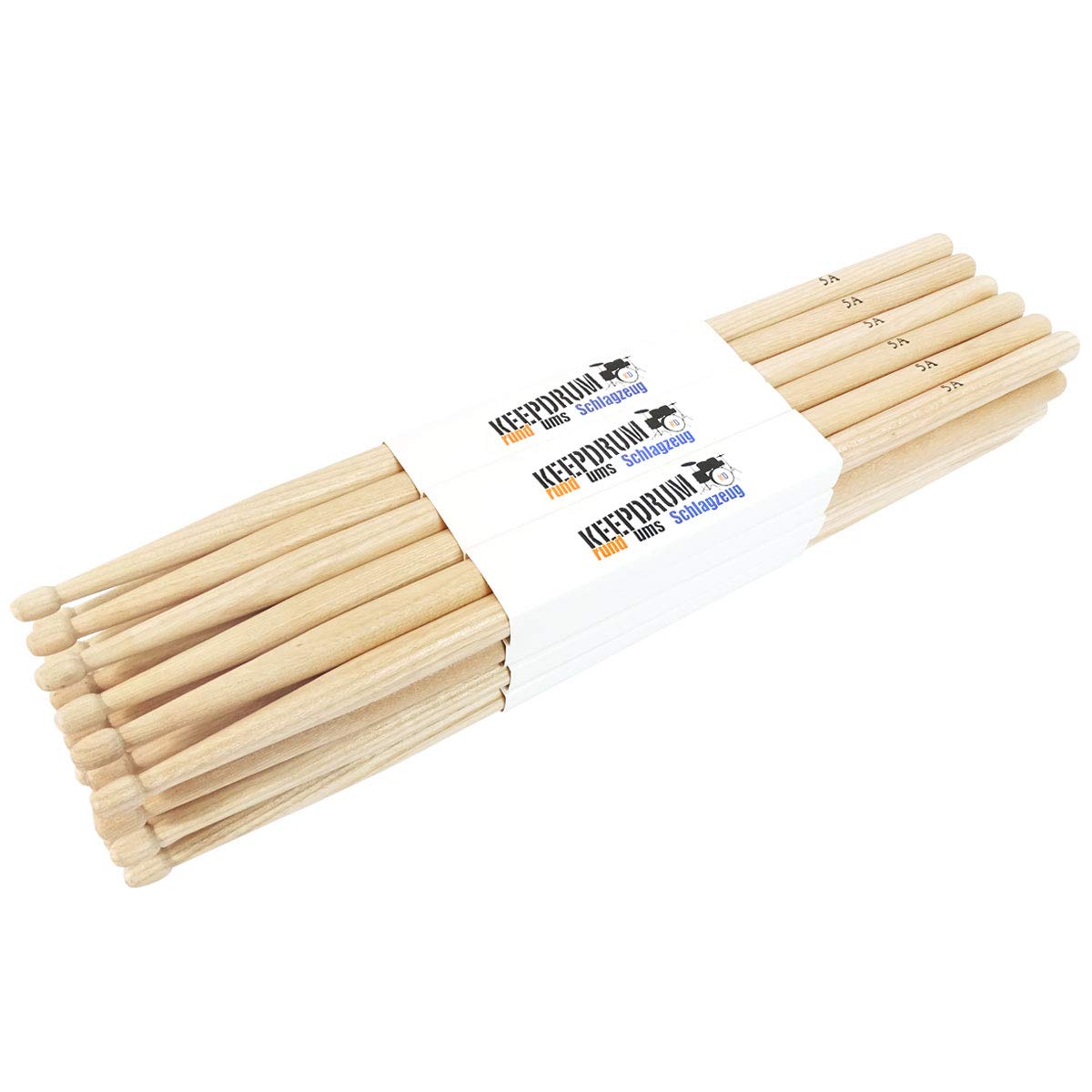 keepdrum 5A Hickory Drumsticks Schlagzeug-Stöcke Wood 12 Paar