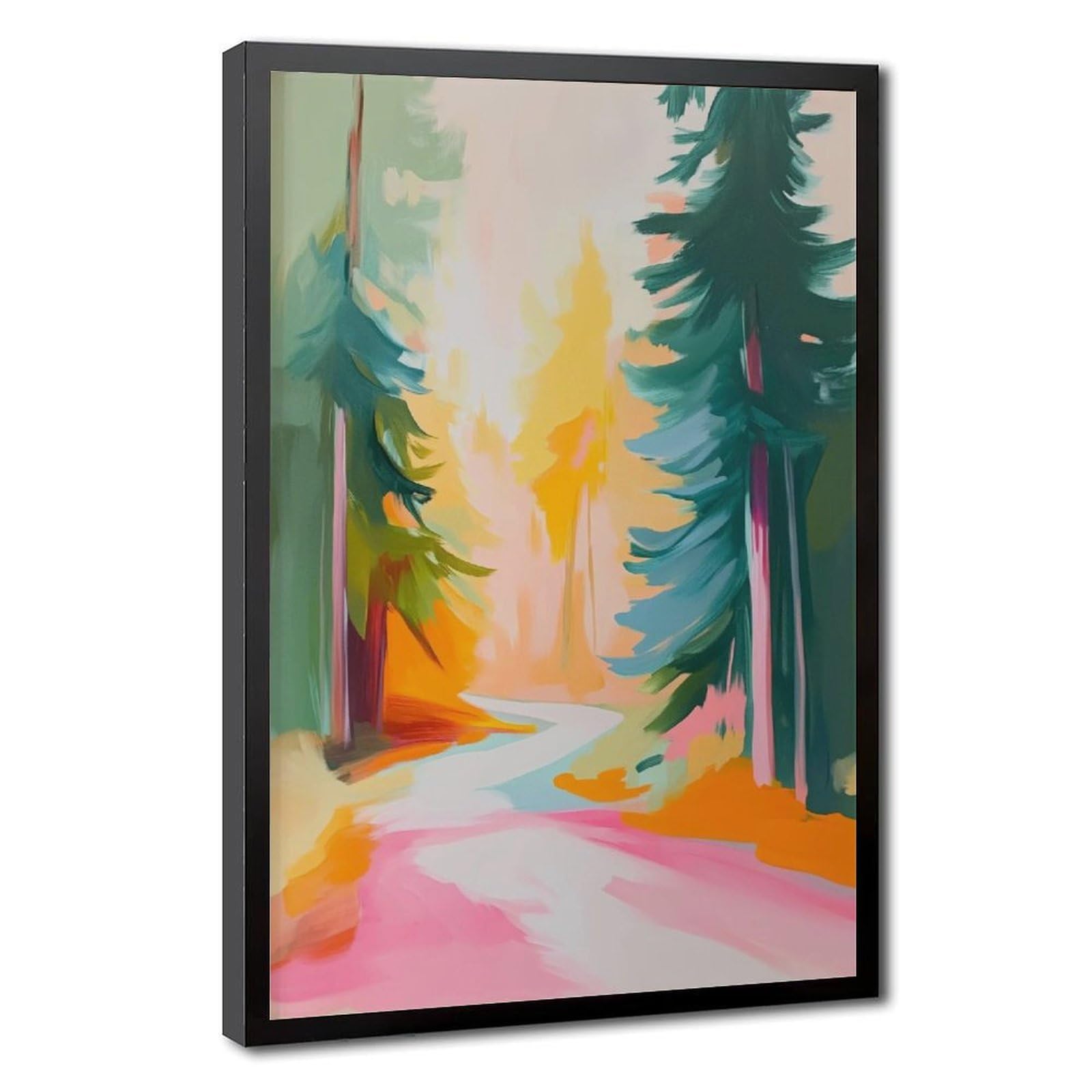 Bareronor Abstract Forest Canvas Poster Bedroom Decor Landscape Office Room Decor Gift 24" L X 36" W