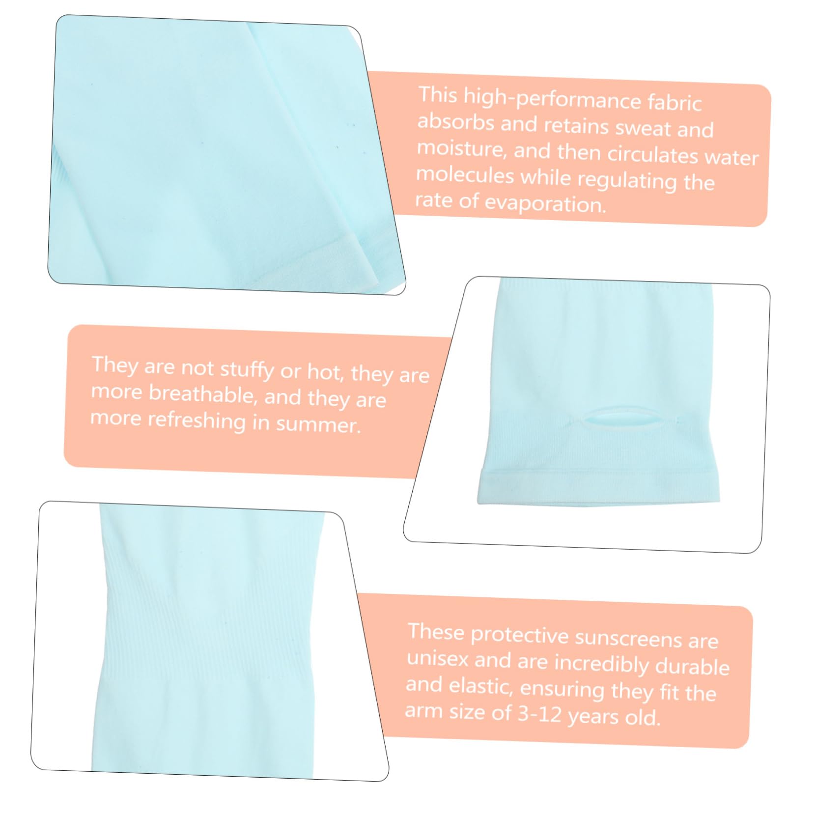 8 Paires Manches en soie glacée pour enfants bras manches filles manches enfants couvre-bras manchette anti uv Manchettes anti-UV revêtements extérieurs revêtements d'été 90% nylon