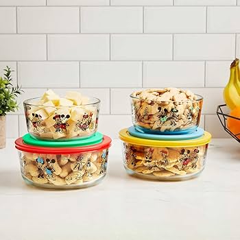 Disney pyrex ディズニー100周年記念 PYREX ディズニー 100周年アニバーサリー ラウンド型 ガラス保存