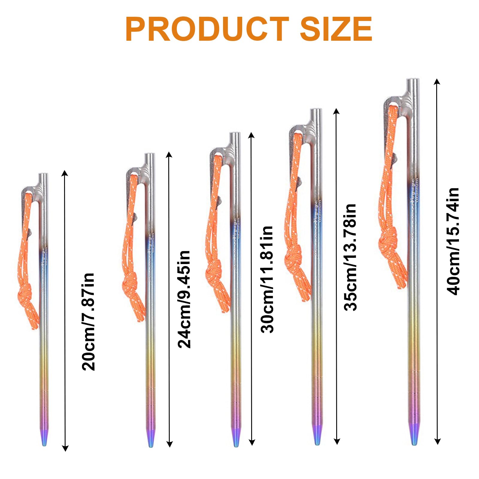 Long Tent Peg Titanien Legierung Stakes Peg Firma Hook Ground Anchors Outdoor Baldachin Stake Campingzubehör Frühlingschnallen